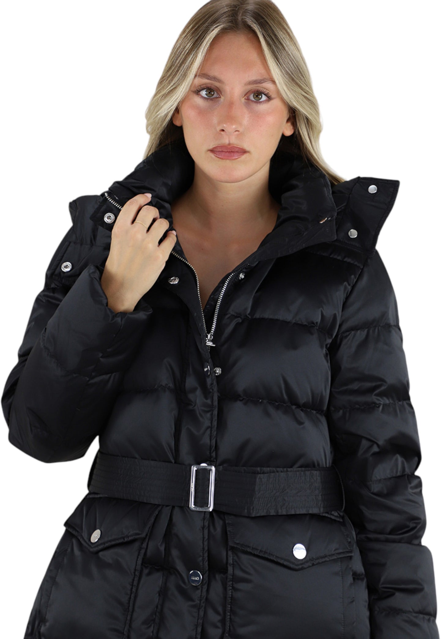 Piumino Lungo Donna Liu Jo Con Cappuccio Imbottito In Vera Piuma MF5011T017A