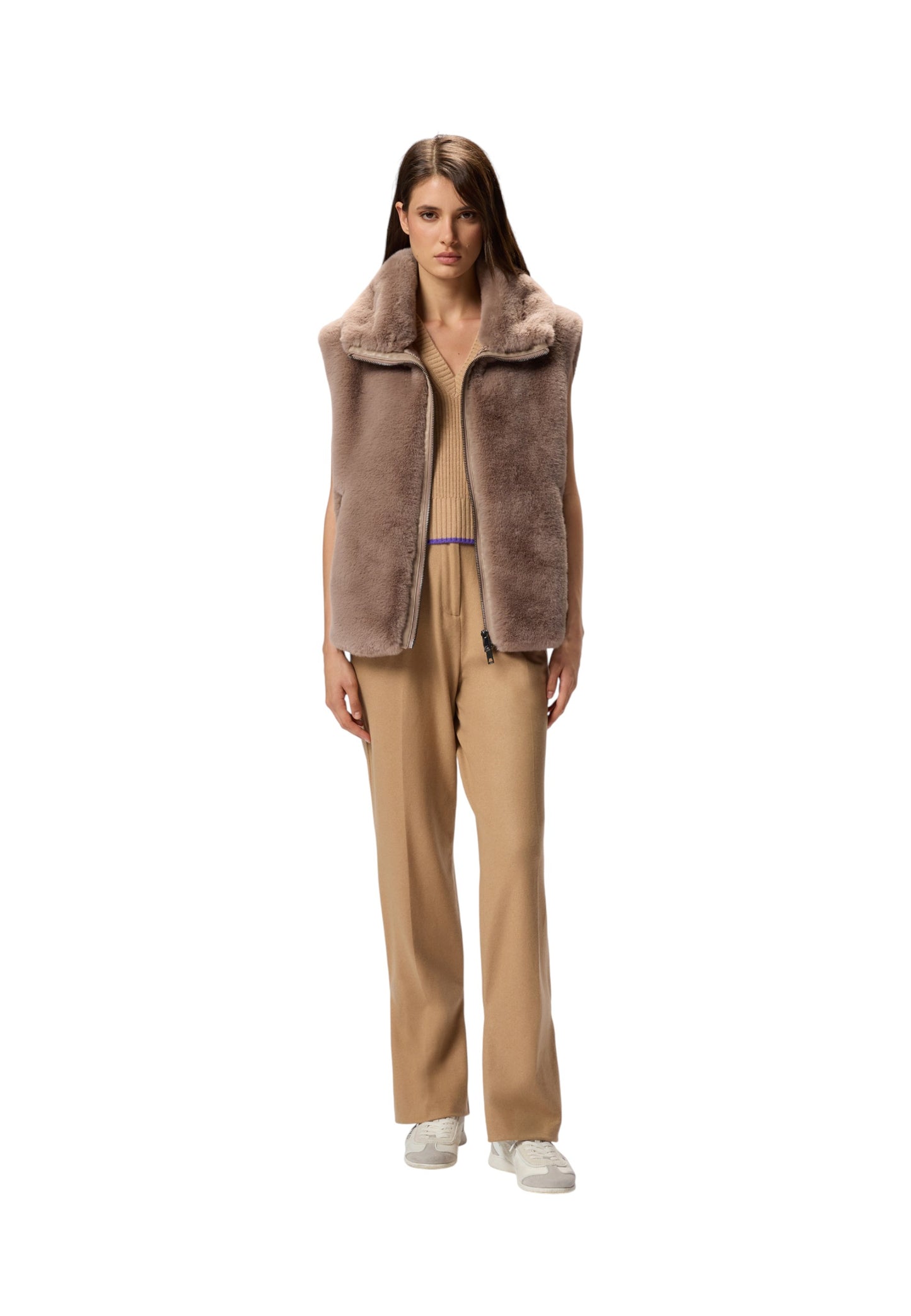 Pelliccia Sintetica Donna Pinko Smanicata Aspen Soft Deyn Gilet 105107A2WN