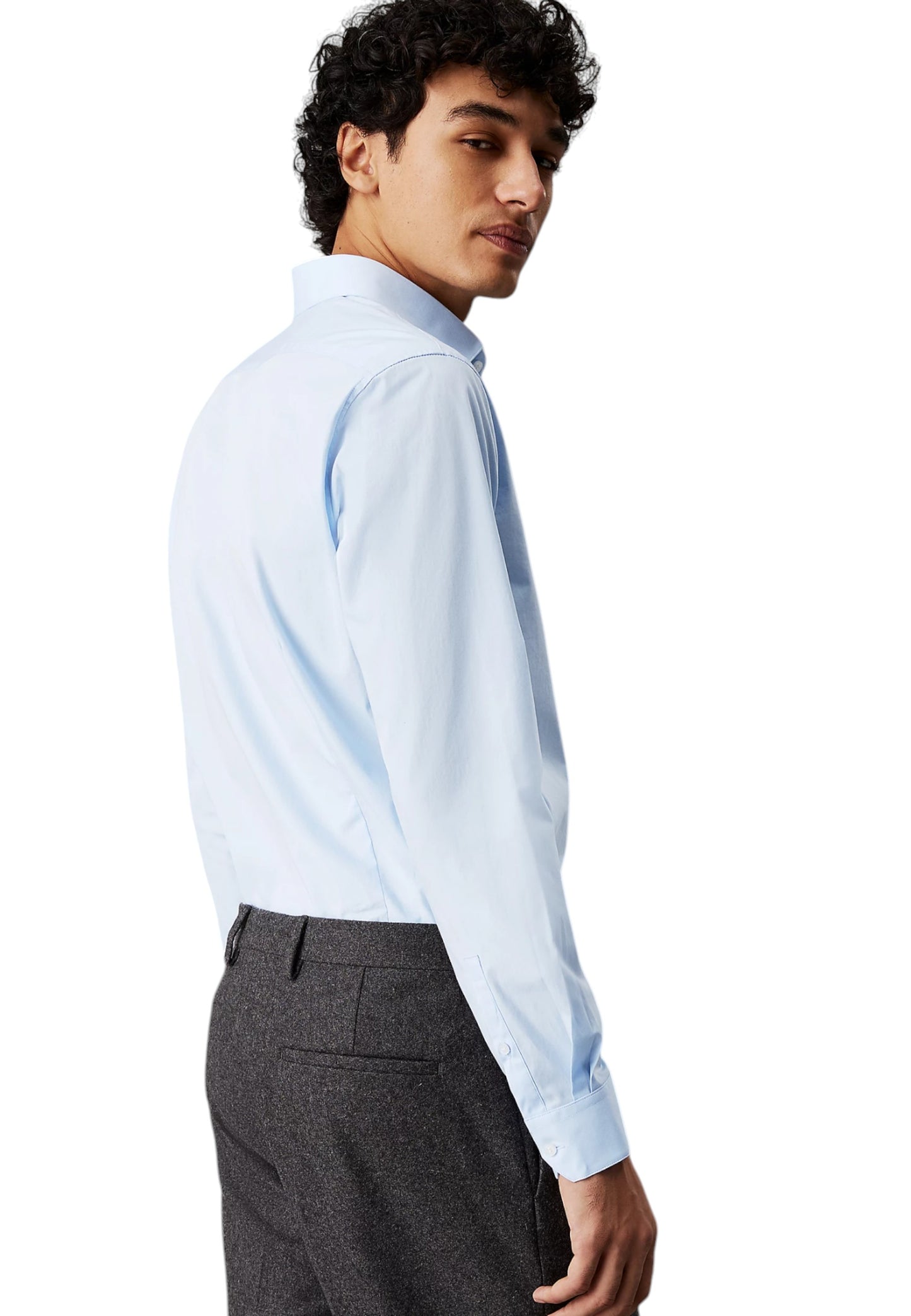 Camicia Manica lunga Uomo Calvin klein  Poplin Stretch Regular