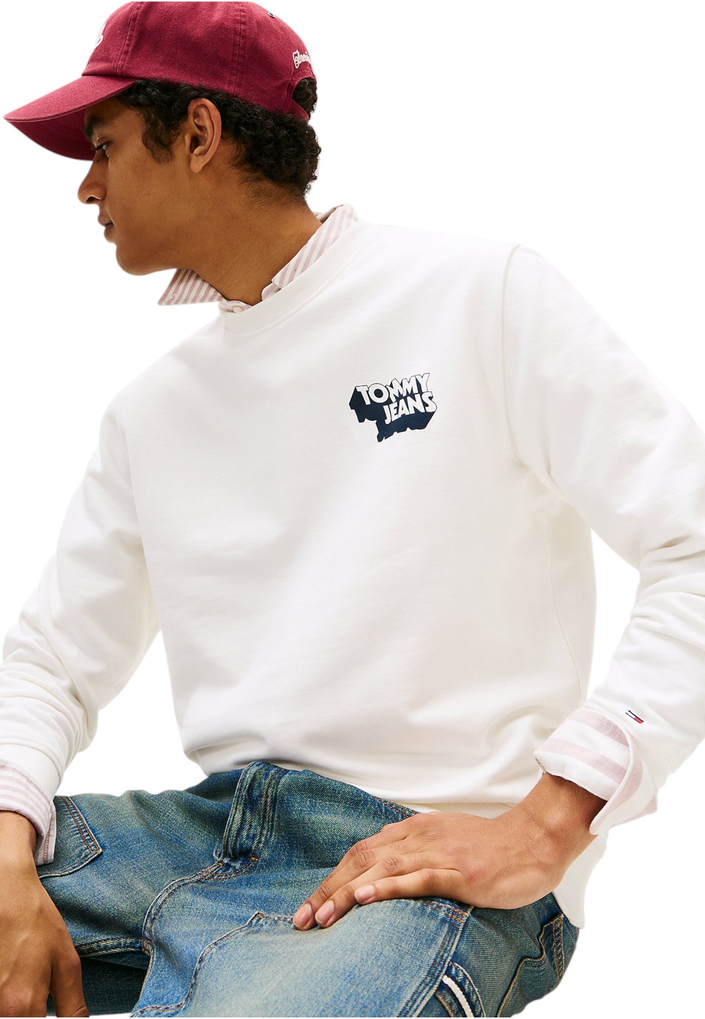 Felpa A Girocollo Uomo Tommy Jeans Tjm Regular Stack DM0DM21640
