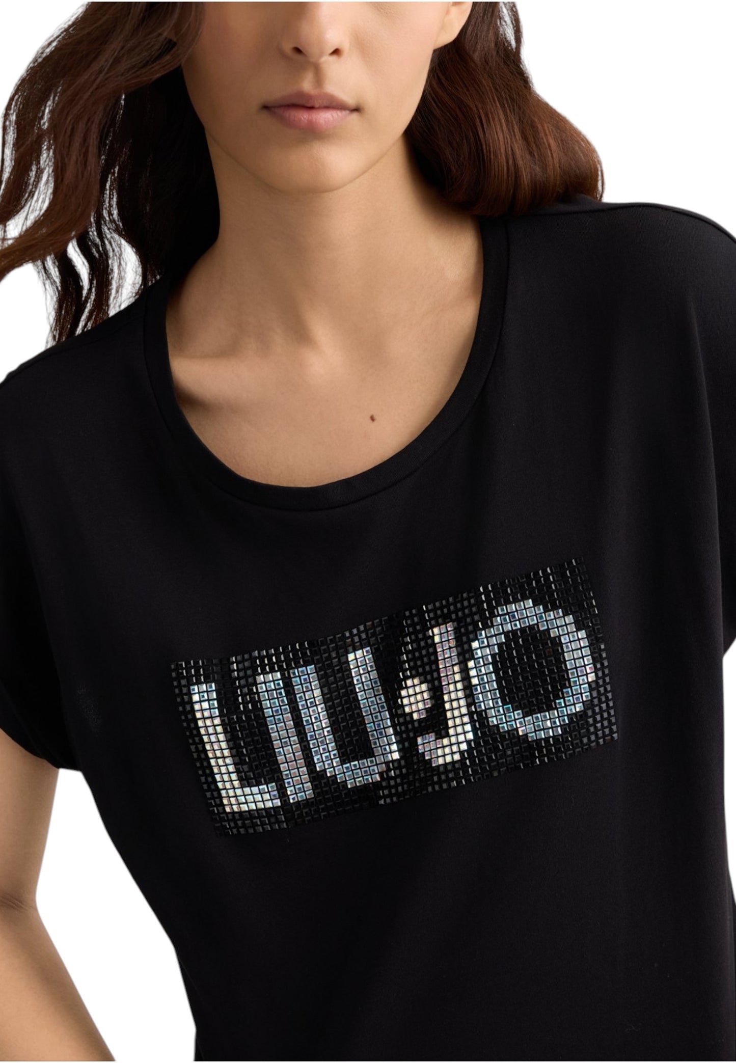 T-Shirt Senza Maniche Donna Liu Jo Strass Bicolor