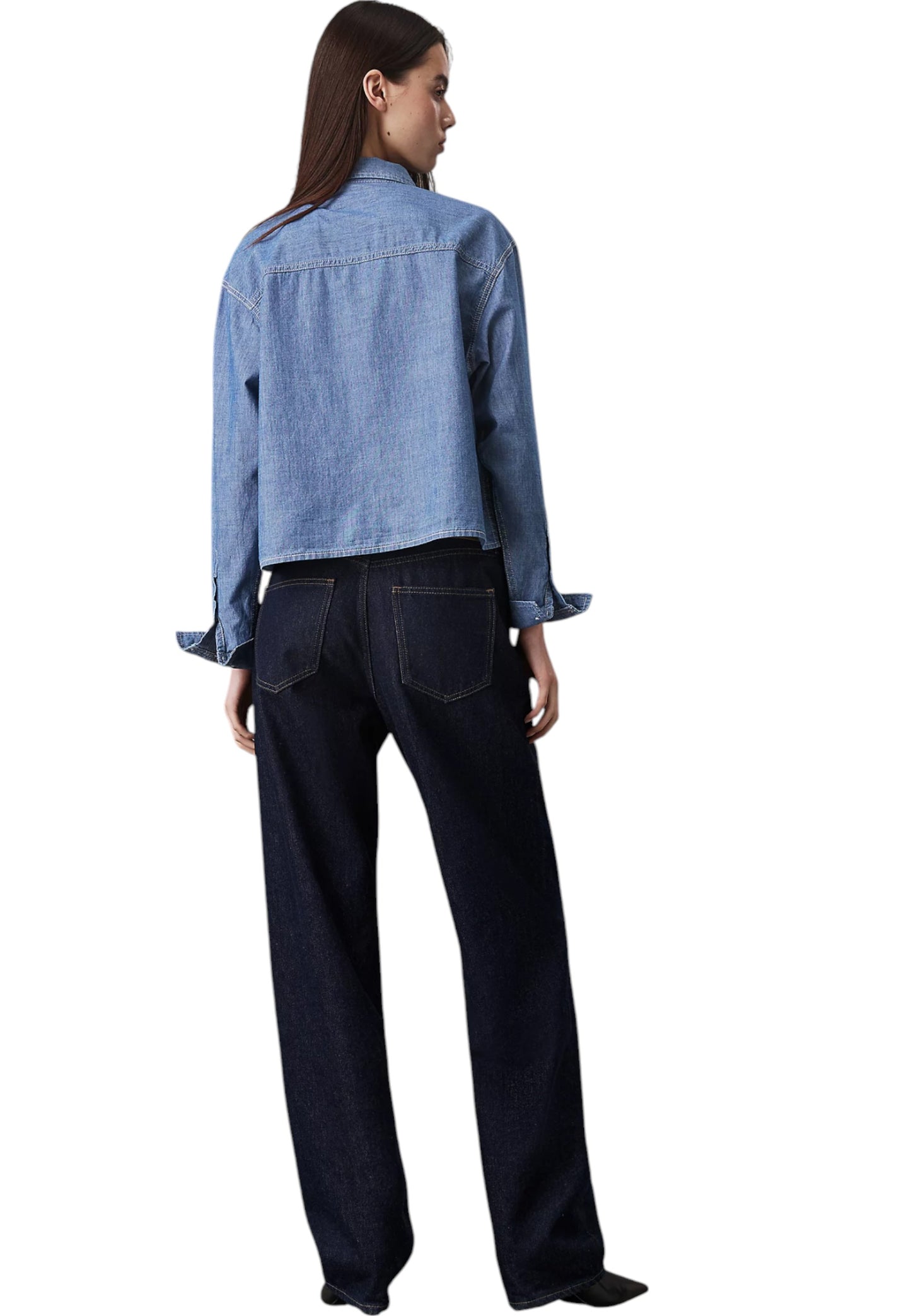 Camicia Manica lunga Donna Calvin klein Jeans In Jeans Cropped Dad Denim