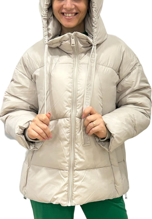 Piumino Corto Donna Guess Imbottito Con Cappuccio Letizia W3BL21WG0V0