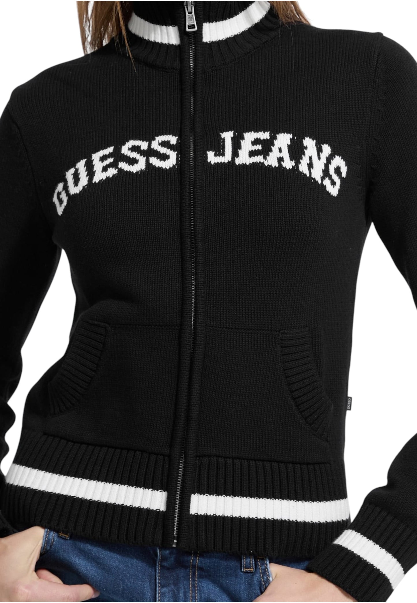 Maglione Collo Alto Donna Guess Con Zip Gj Zipped Intarsia W5YR31Z3HM1