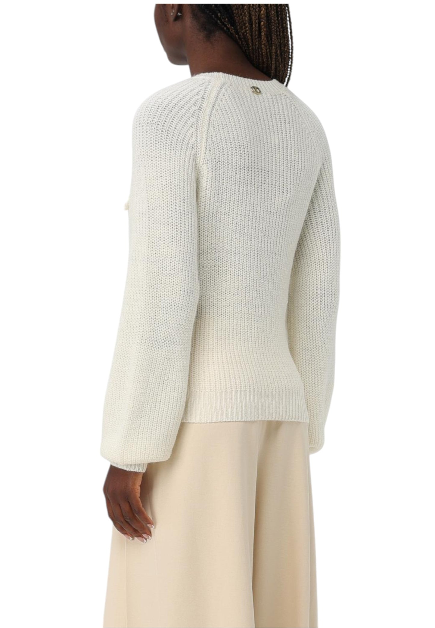 Maglione A Girocollo Donna Twinset In Maglia Ricamato 242TP3580
