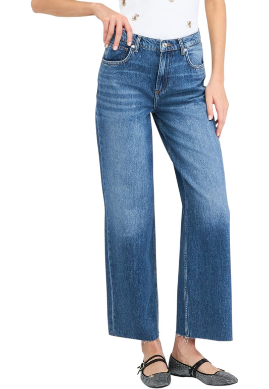 Jeans Wide Leg Donna Liu Jo Vita Bassa Bone UF5139D0287