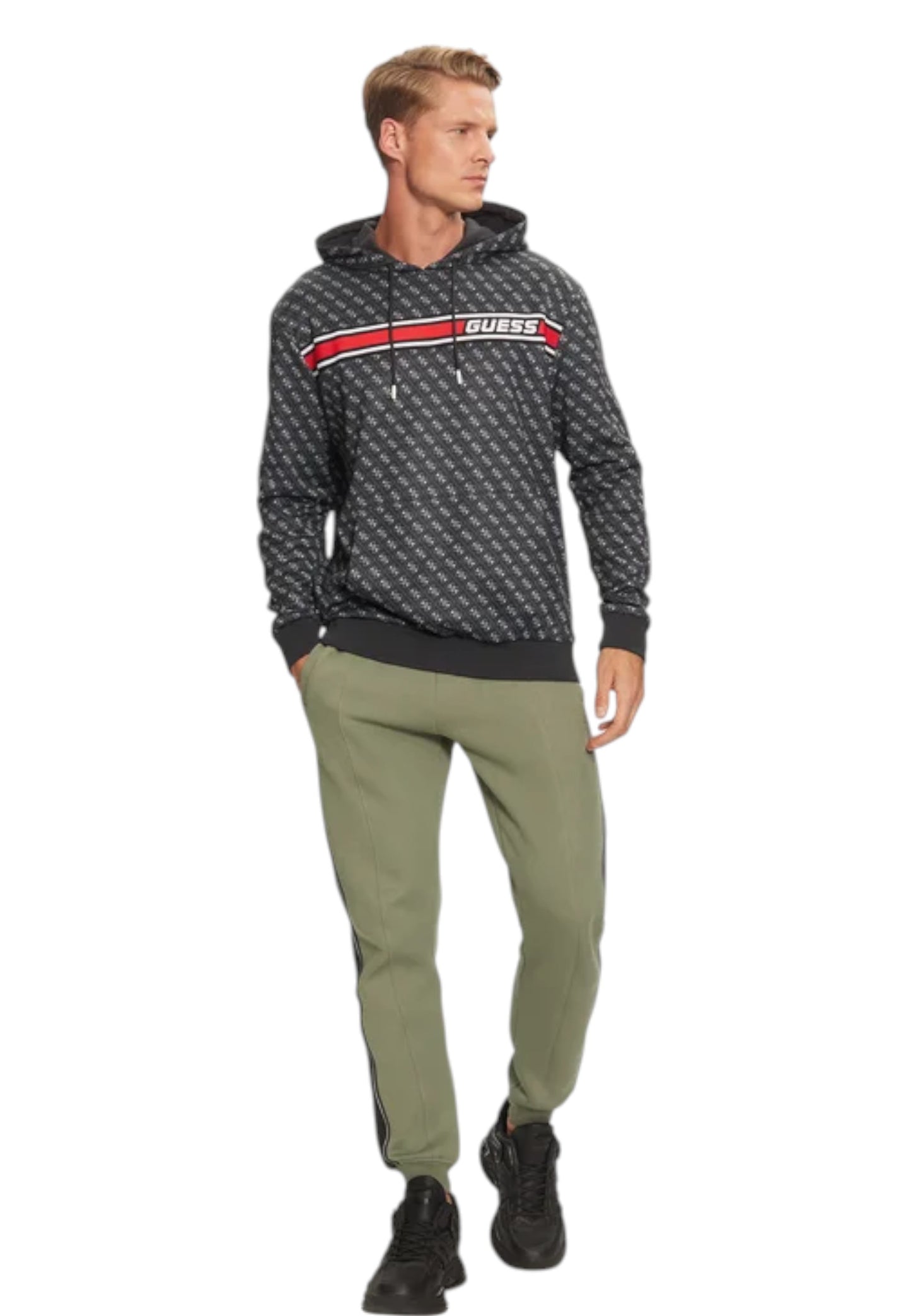 Felpa Con Cappuccio Uomo Guess New Korbin