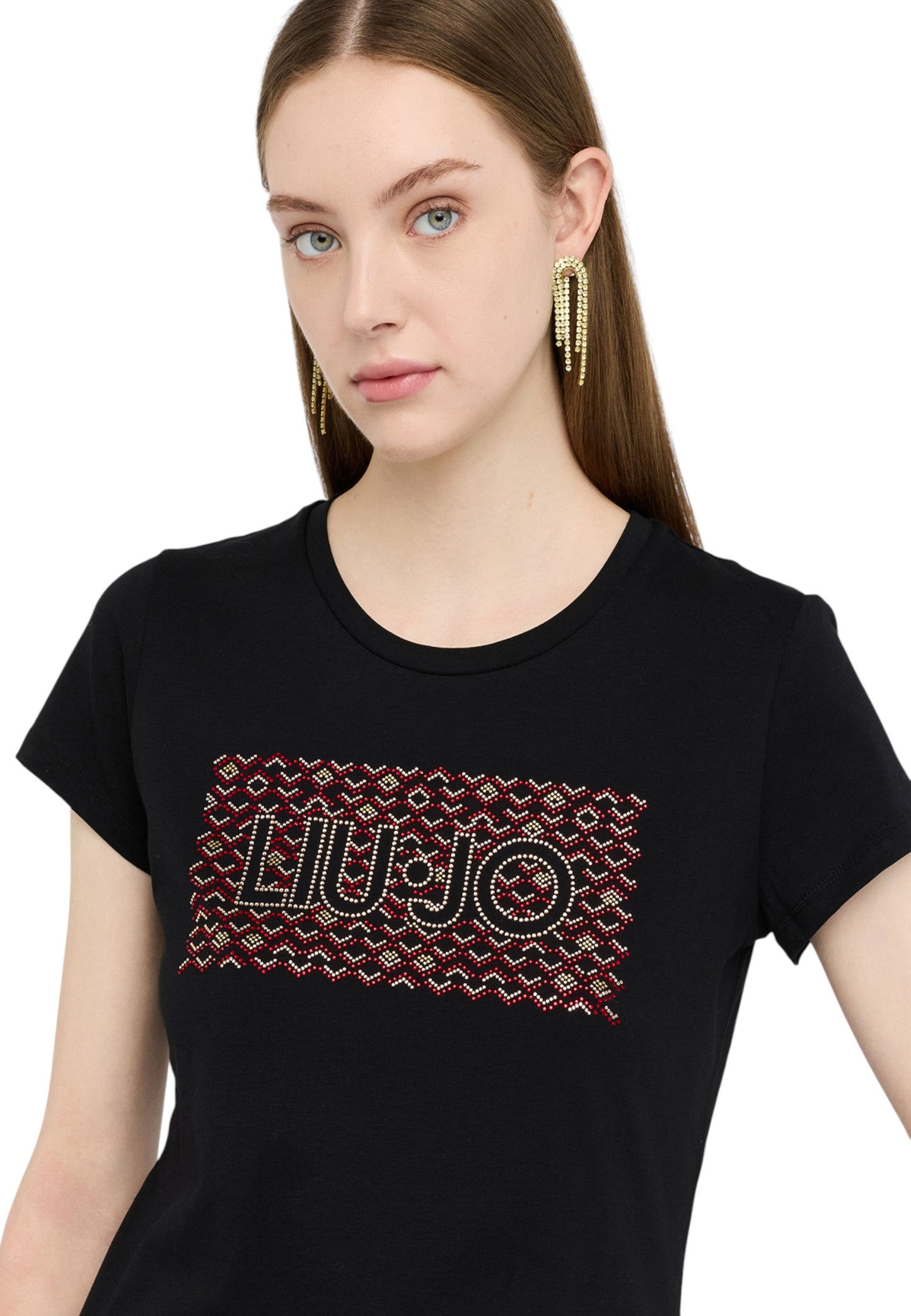 T-Shirt Manica Corta Donna Liu Jo Lj Angels Patte MF5456JS923