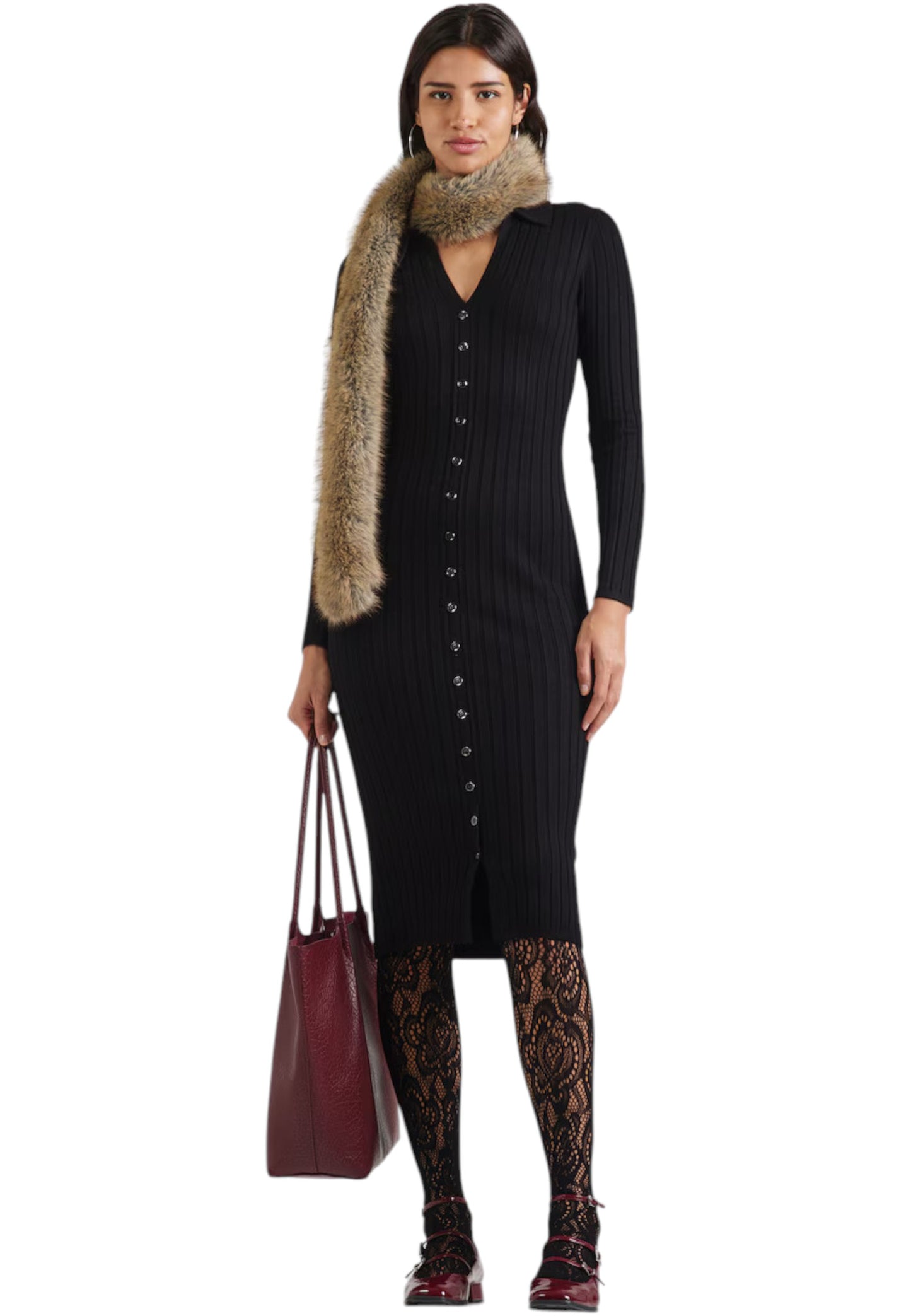 Vestito Midi Donna Guess In Maglia Miranda W5BK60Z2YJ2