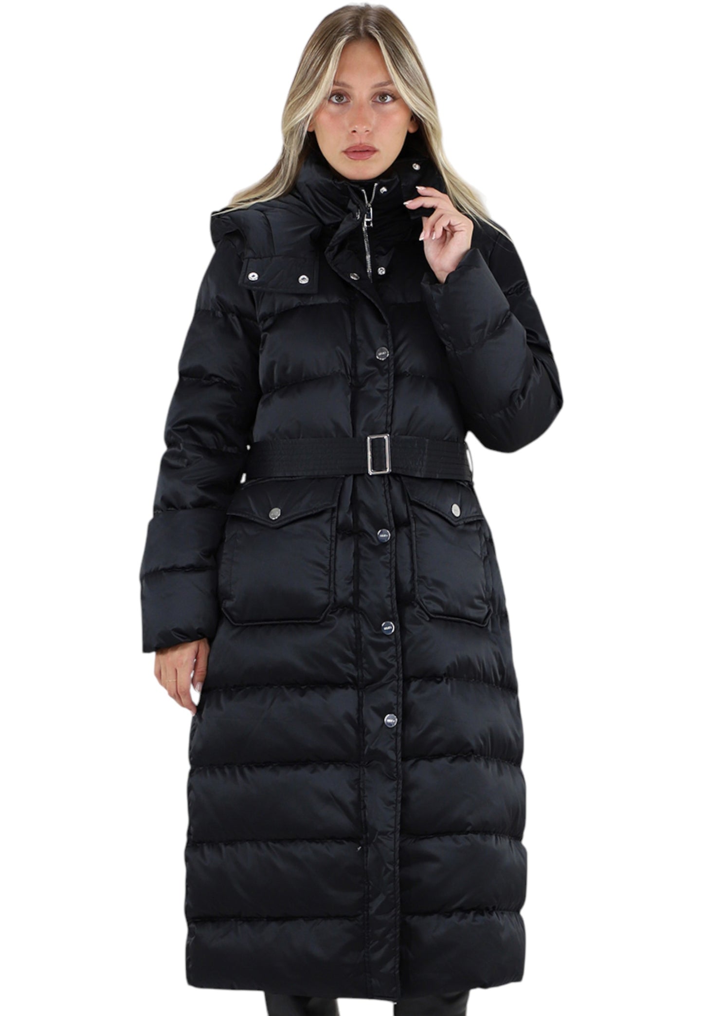 Piumino Lungo Donna Liu Jo Con Cappuccio Imbottito In Vera Piuma MF5011T017A