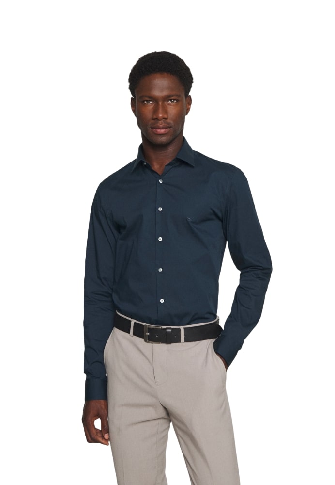 Camicia Manica lunga Uomo Calvin klein Poplin Stretch Slim K10K108229