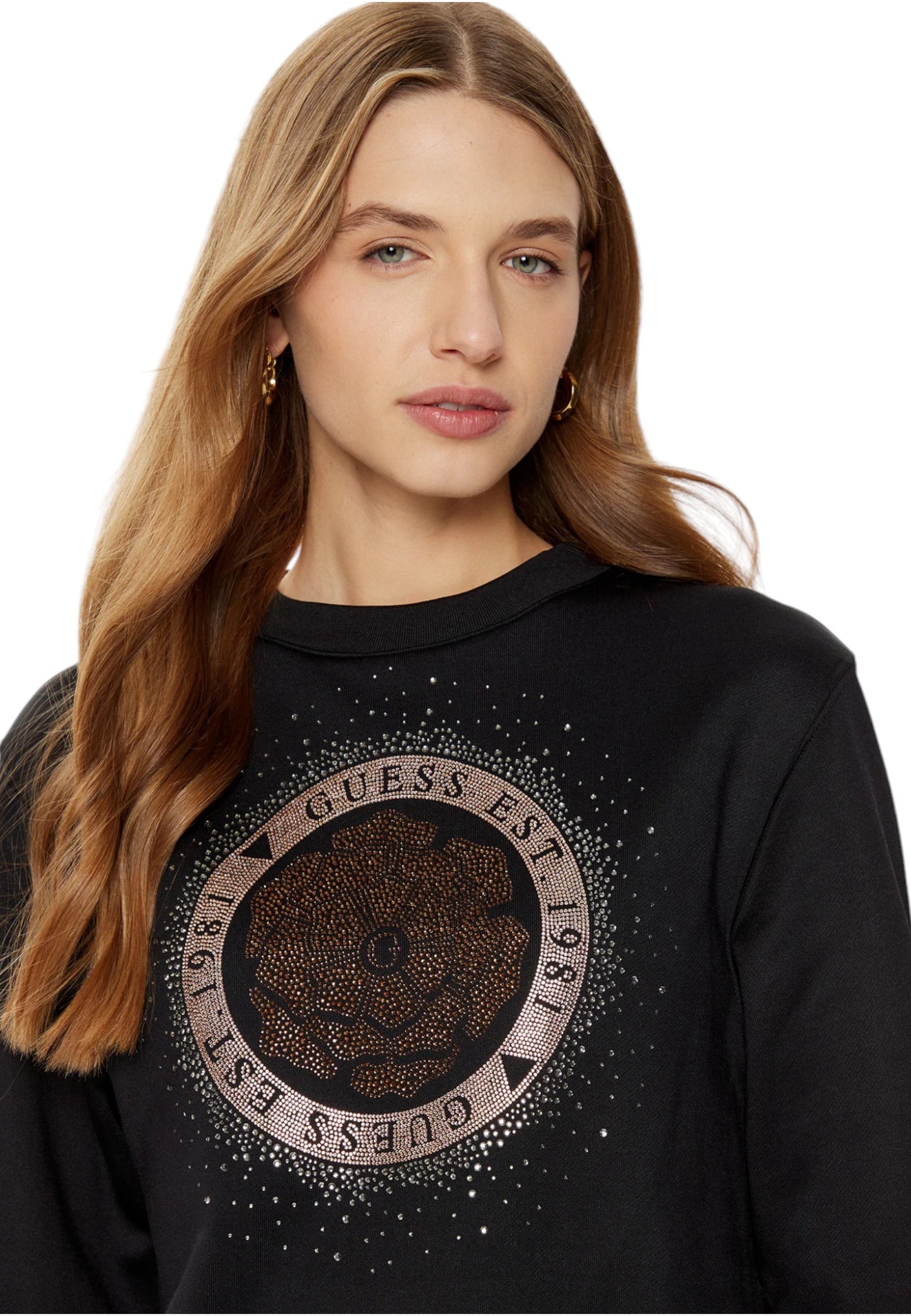 Felpa A Girocollo Donna Guess Peony Logo