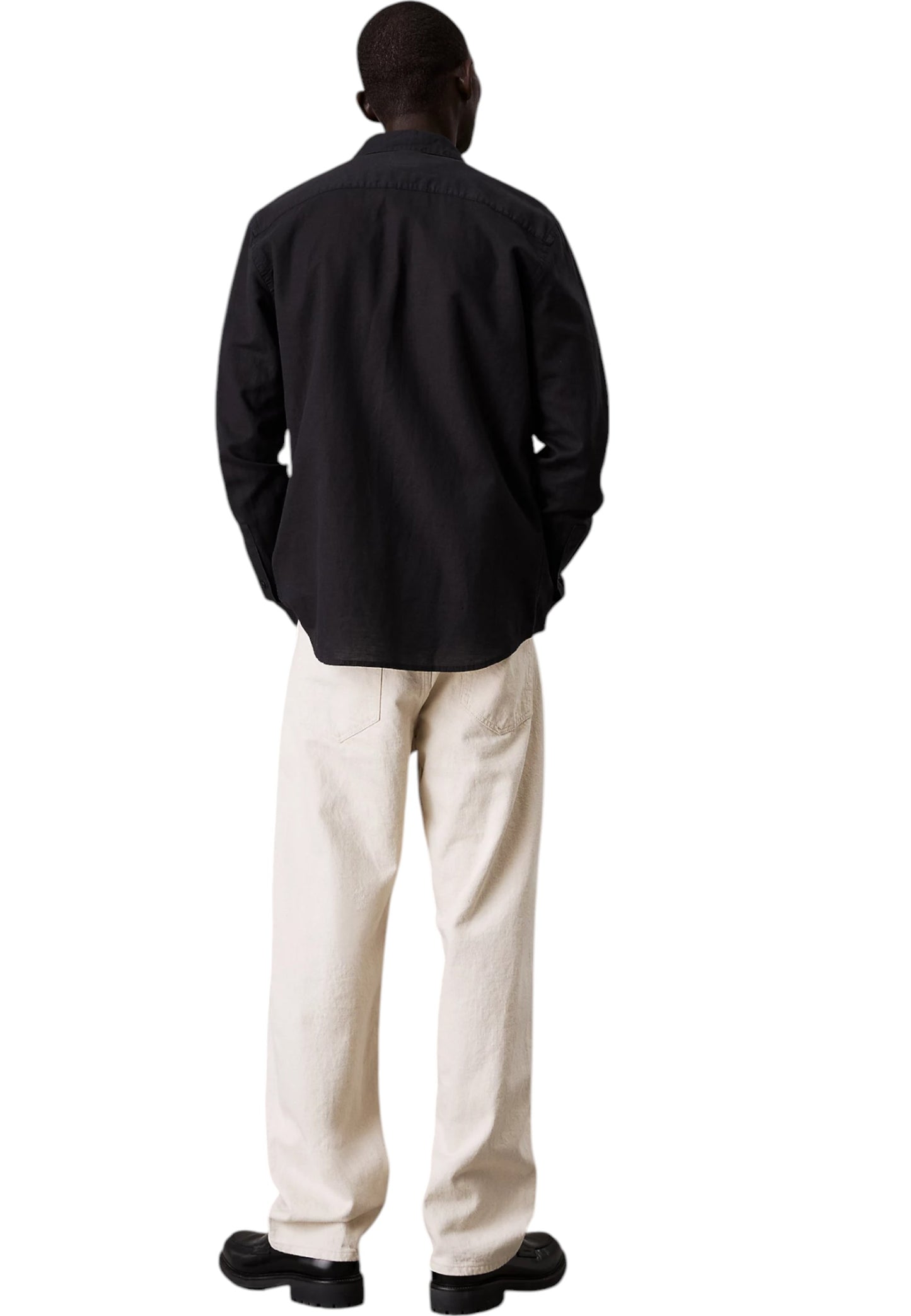 Camicia Manica lunga Uomo Calvin klein  Linen Cotton Regular