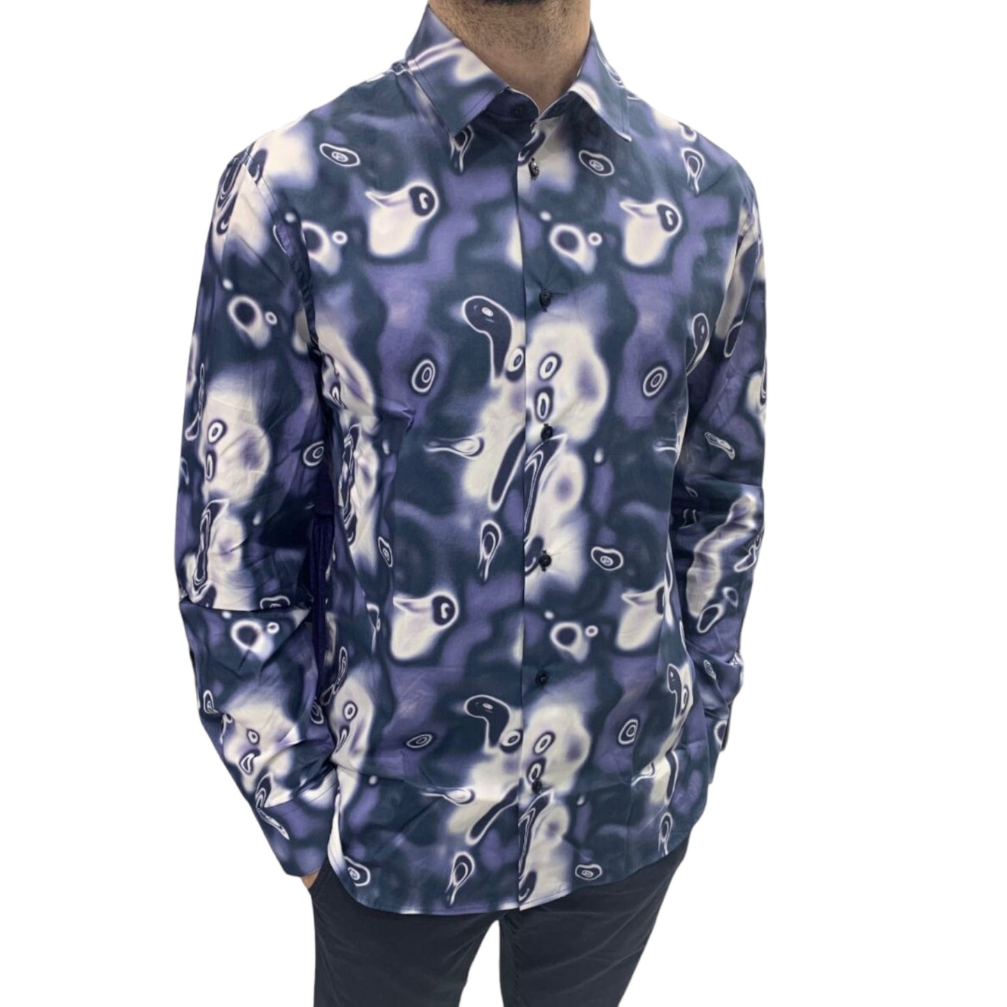 Camicia Manica lunga Uomo Trussardi Cotton Heatmap Print 52C00296-1T006313