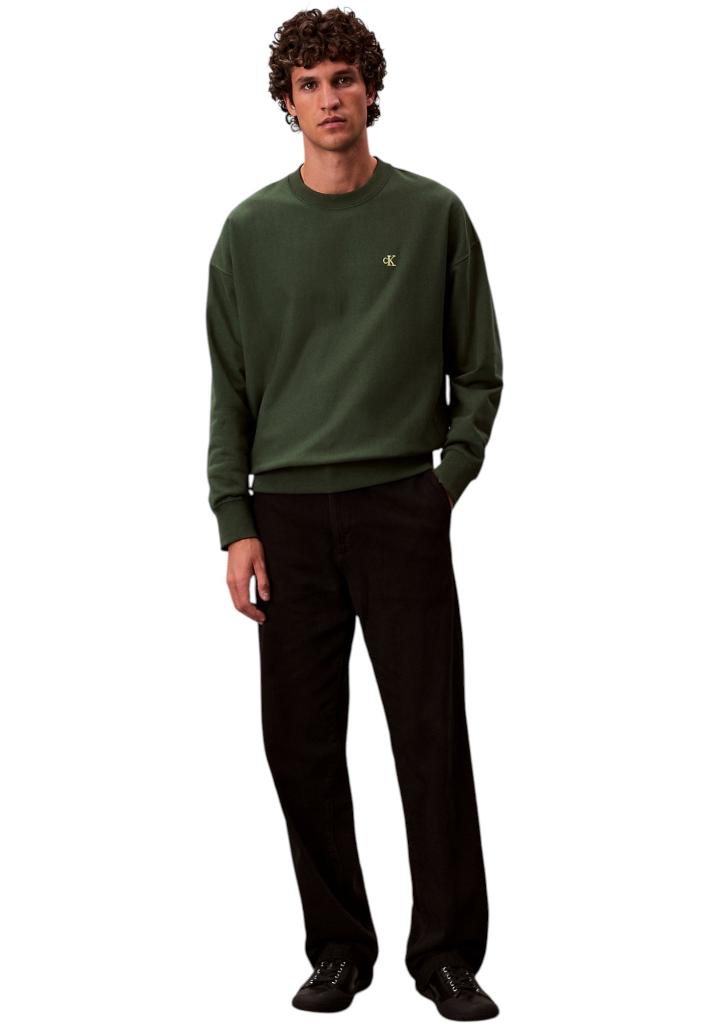 Felpa A Girocollo Uomo Calvin klein Jeans  Premium Terry Monogram LV04RC277G