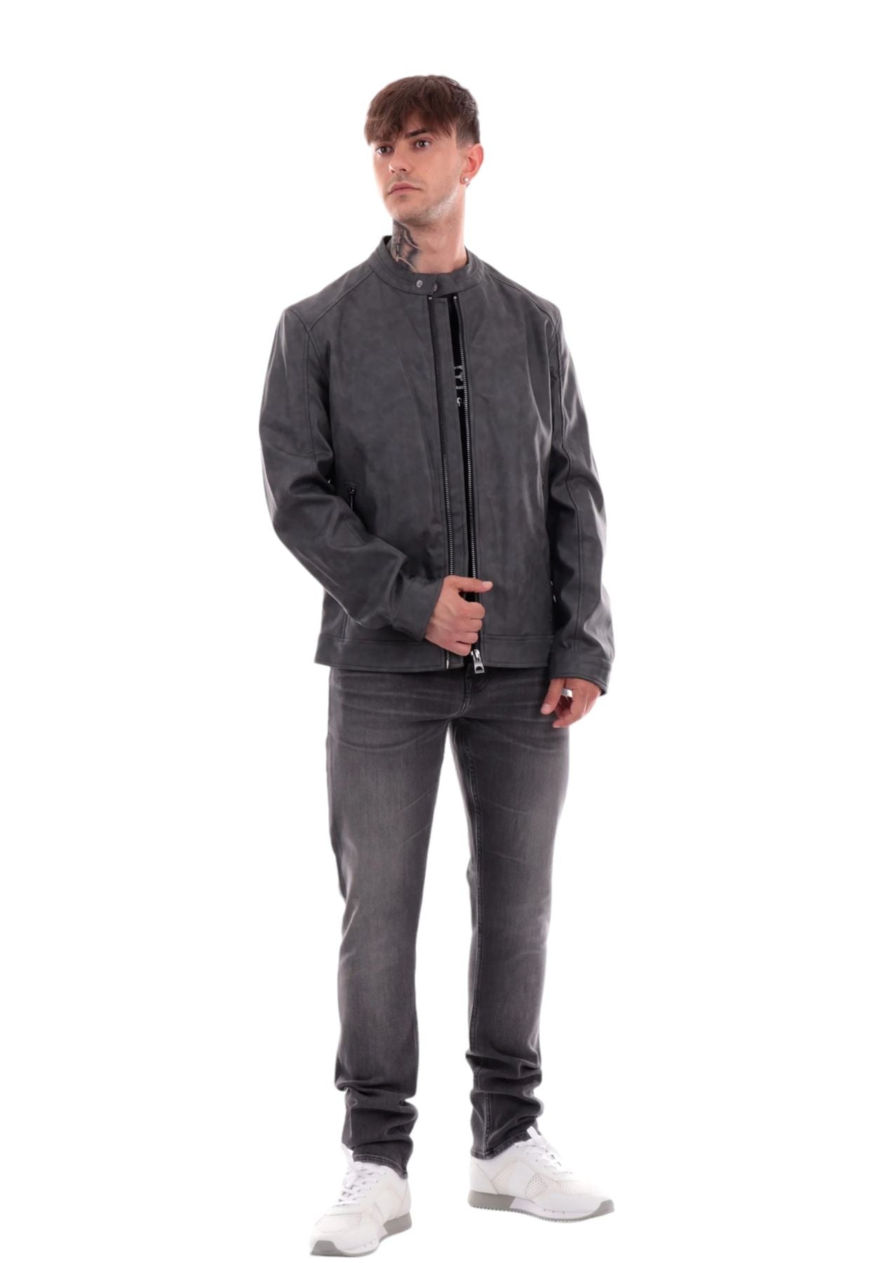 Giacca In Pelle Sintetica Uomo Guess   M4YL17WG9V0