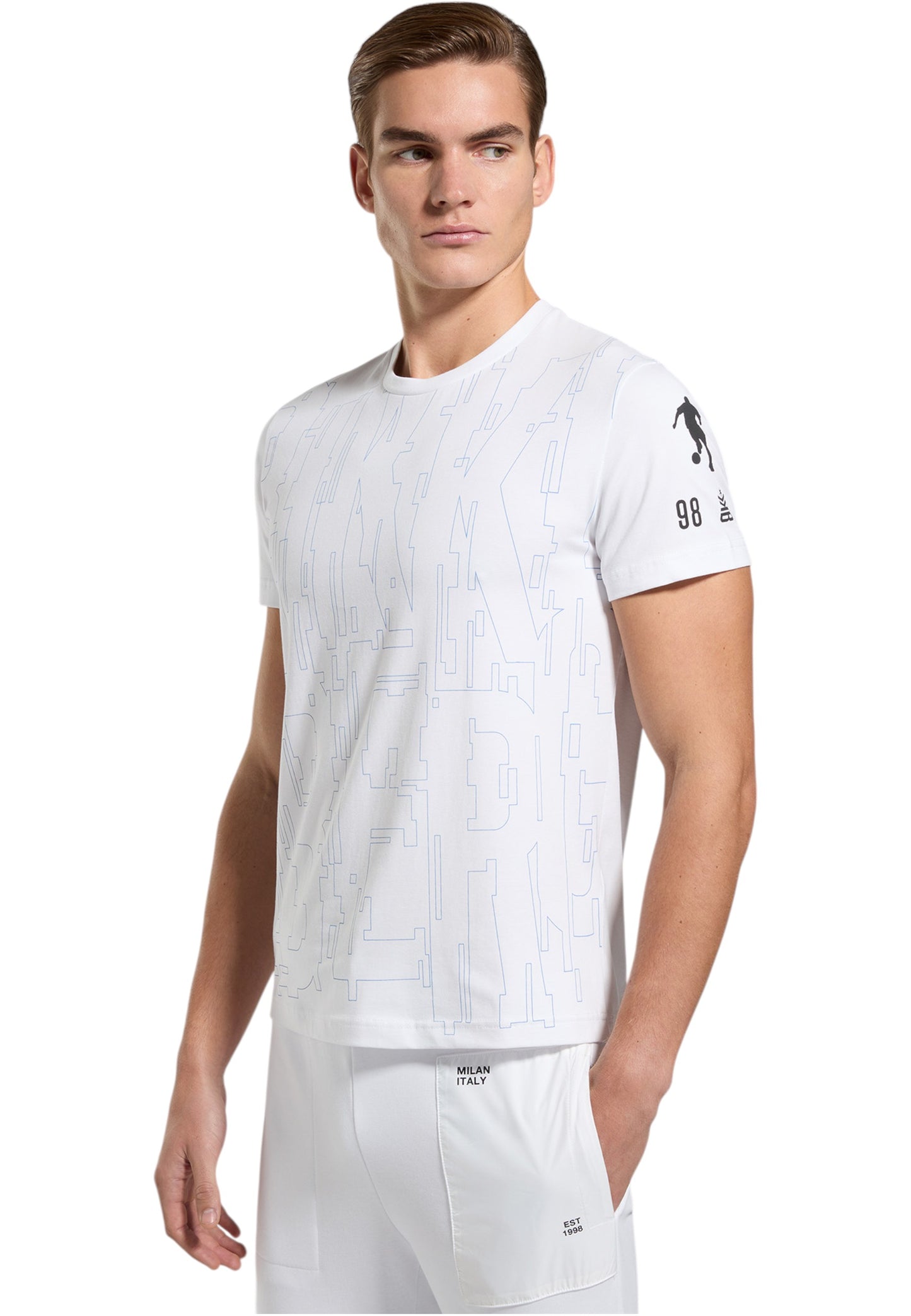 T-Shirt Manica Corta Uomo Bikkembergs Stampa Optical