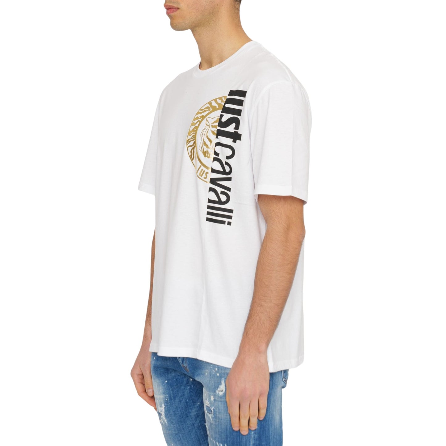 T-Shirt Manica Corta Uomo Just Cavalli 74Mm600 R T Round Split Logo 74OBHF05CJ200