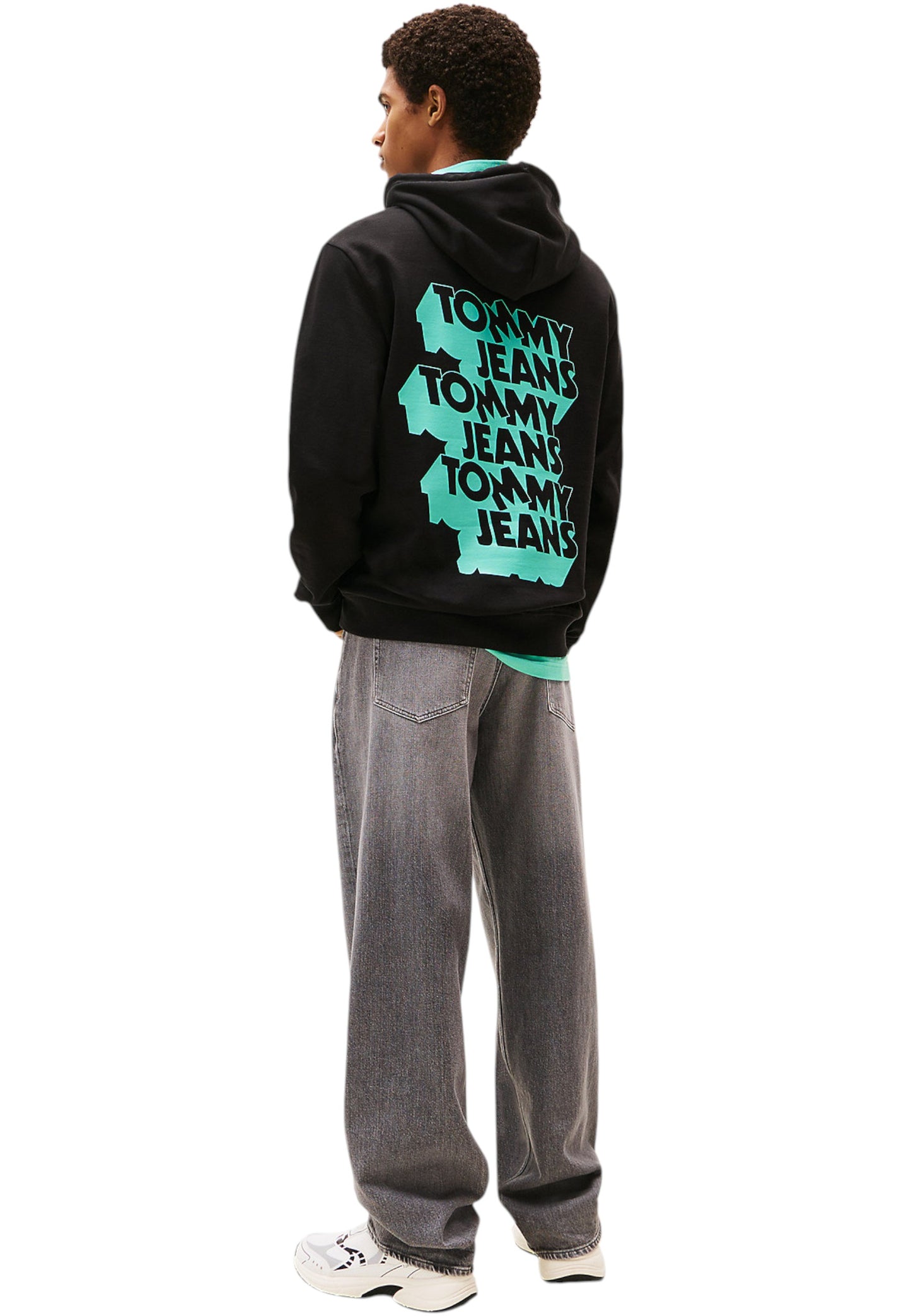 Felpa Con Cappuccio Uomo Tommy Jeans Tjm Stack Back Logo DM0DM21625