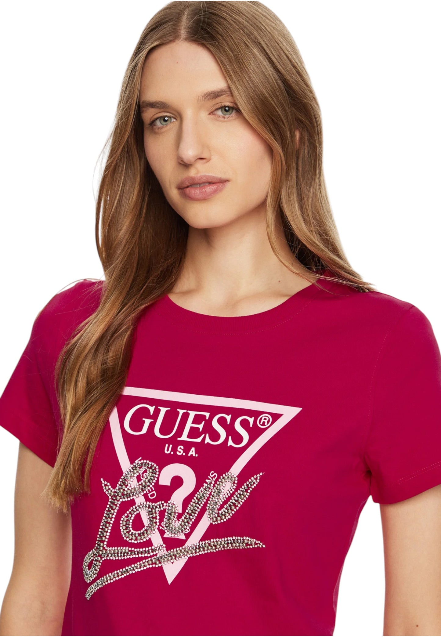 T-Shirt Manica Corta Donna Guess Triangle Love