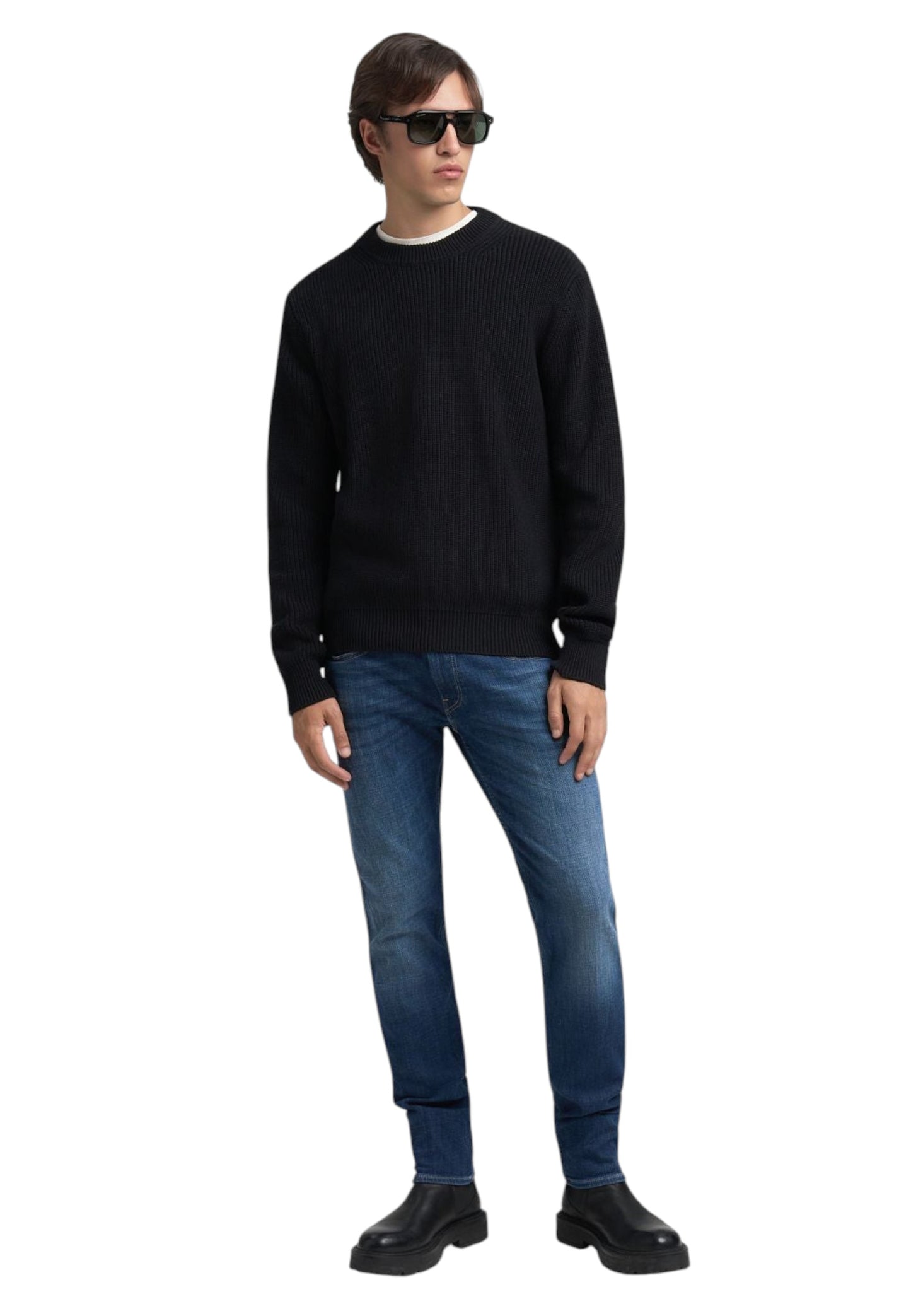 Maglione A Girocollo Uomo Replay A Costine  UK4722.000.G23788