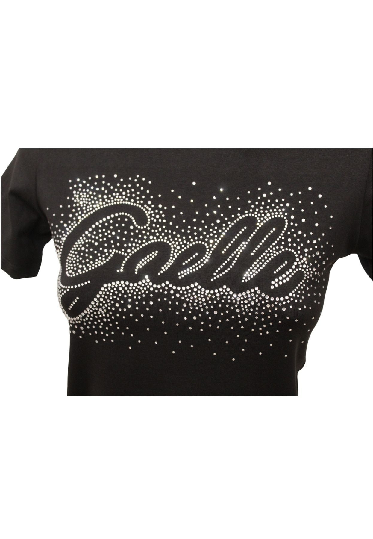 T-Shirt Manica Corta Donna Gaelle In Bielastico Con Personalizzazione In Strass GAABW00702
