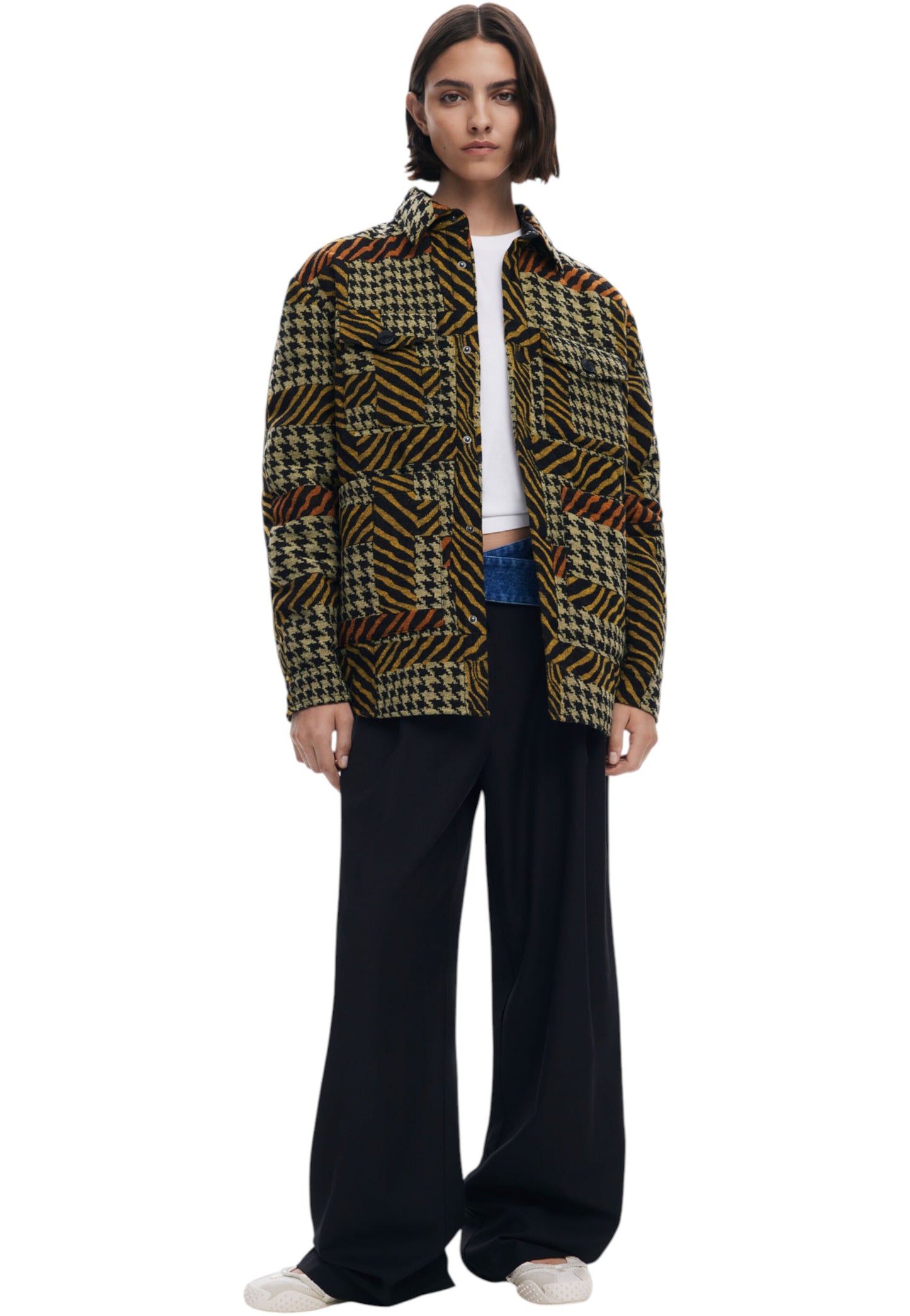 Giacca Invernale Donna Desigual Houndstoot Lacroix 25WWEW03