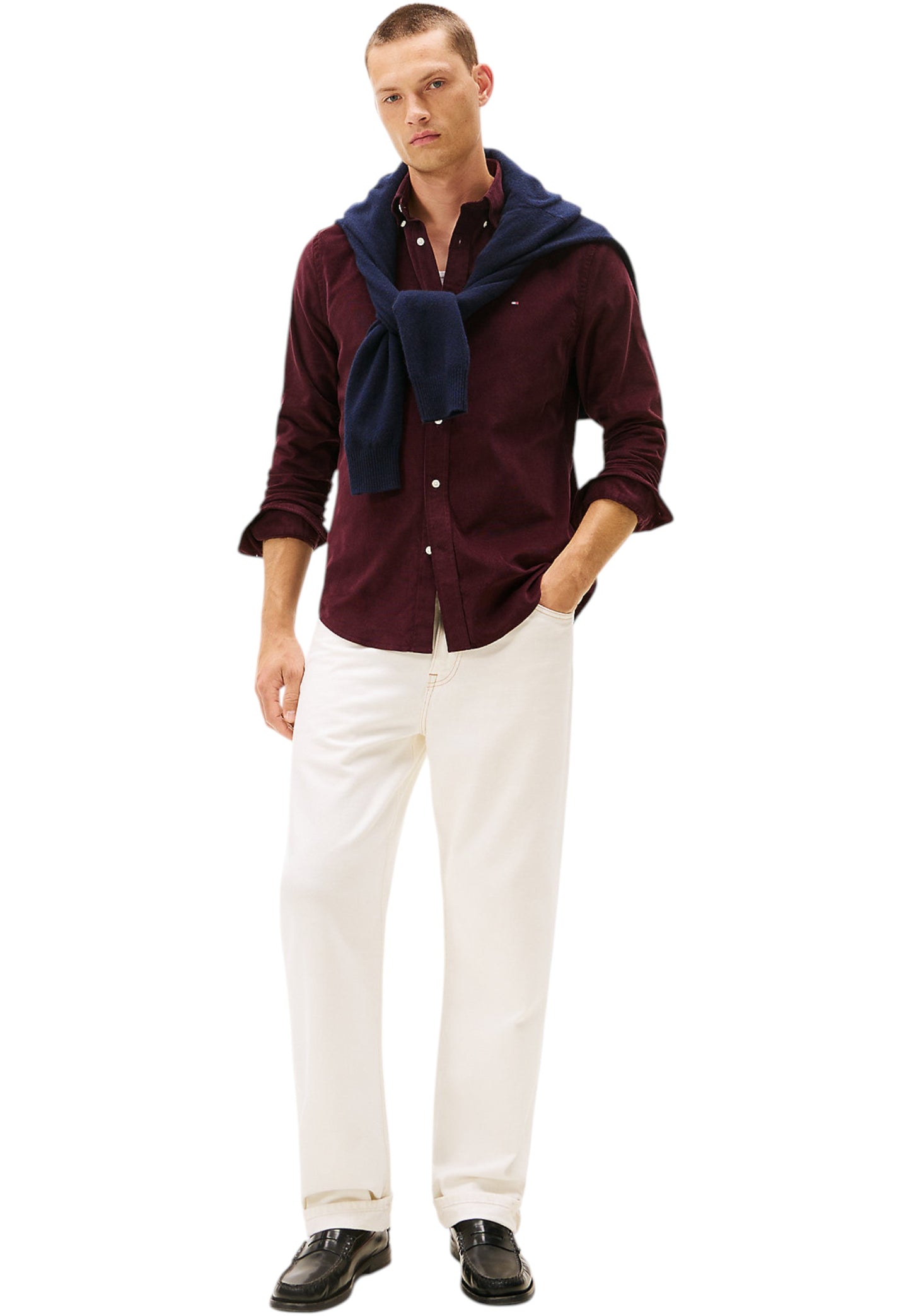 Camicia Manica lunga Uomo Tommy Hilfiger Solid Corduroy Rf Sh MW0MW40486