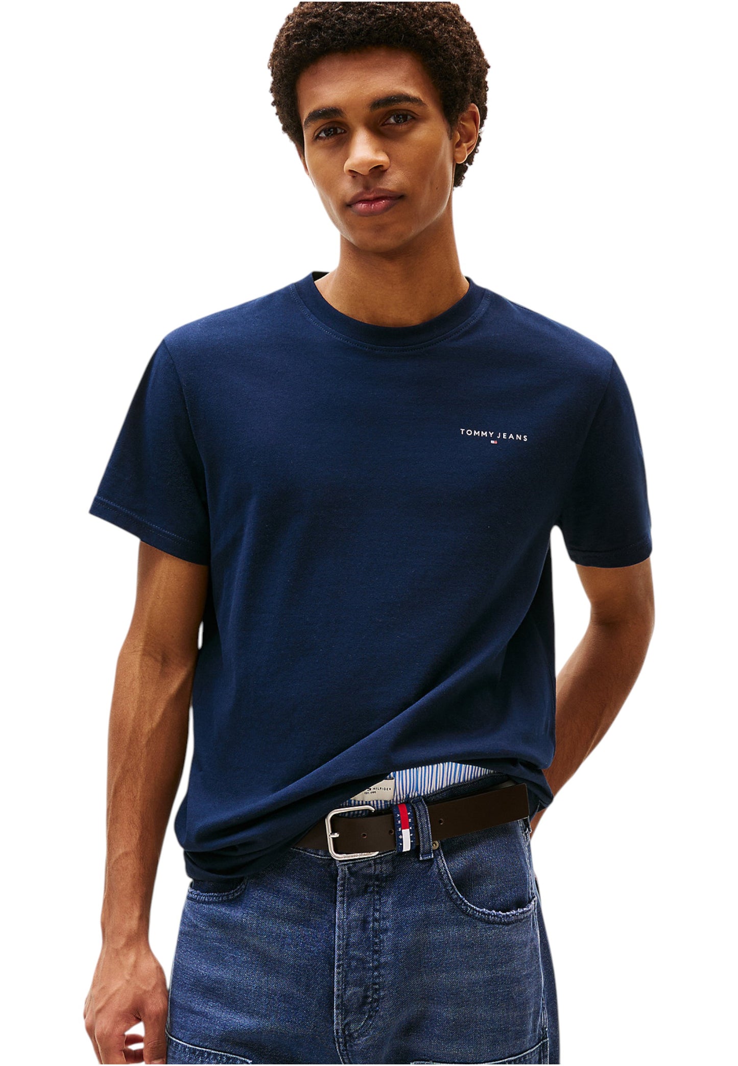T-Shirt Manica Corta Uomo Tommy Jeans Tjm Slim Linear Ches DM0DM21780