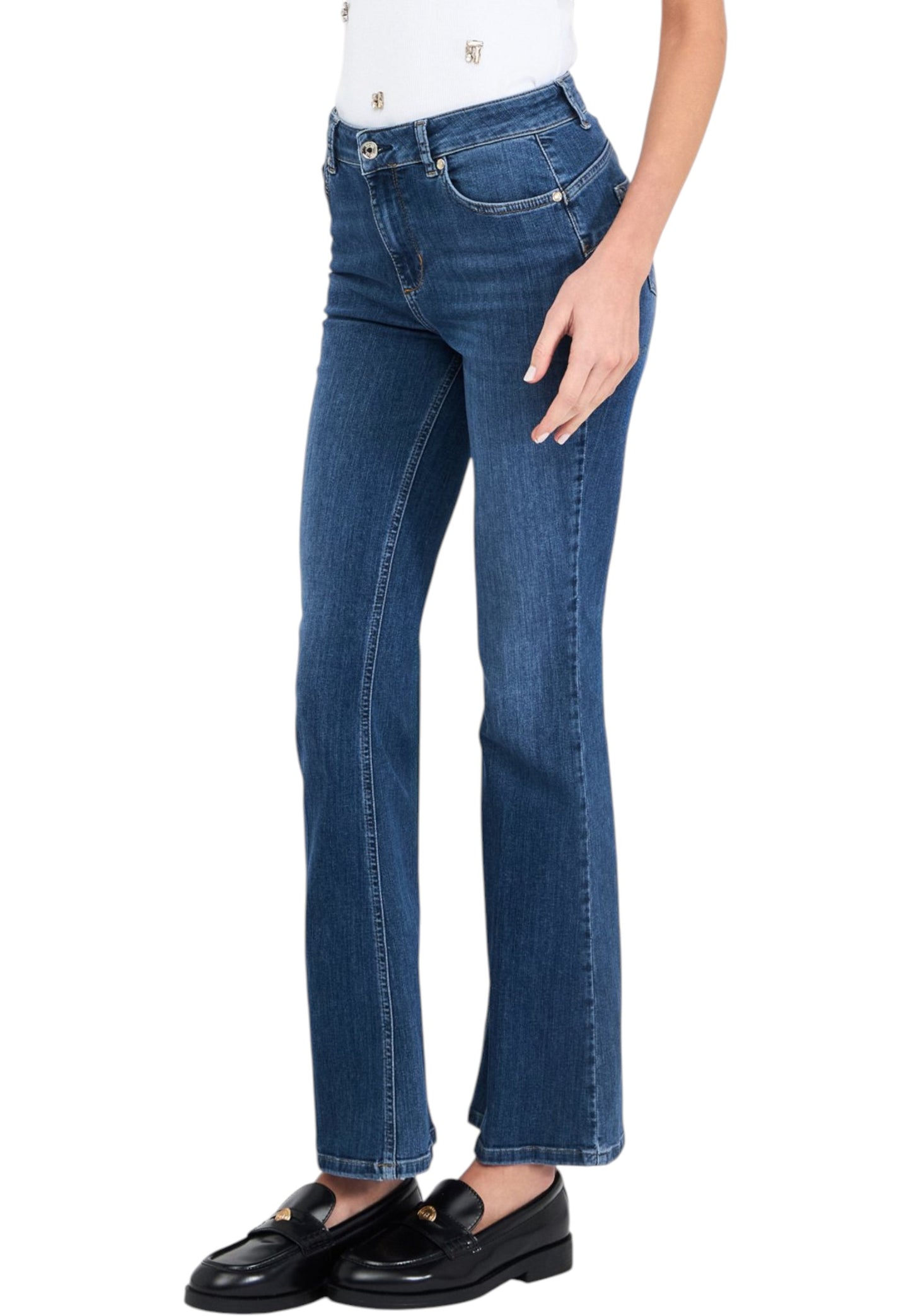 Jeans Flare Fit Donna Liu Jo Bottom Up Vita Alta Beat UF5015D0236