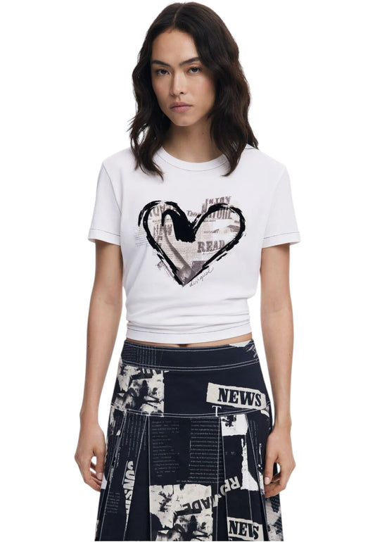 T-Shirt Donna Desigual Ts Letter Core 25WWTK04