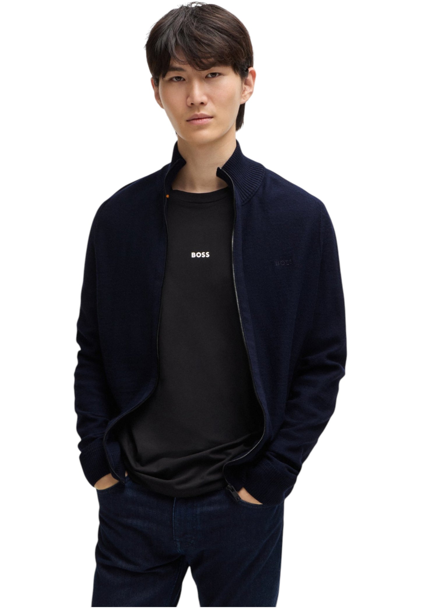 Maglione Collo Alto Uomo Boss Con Zip Avac 50501750
