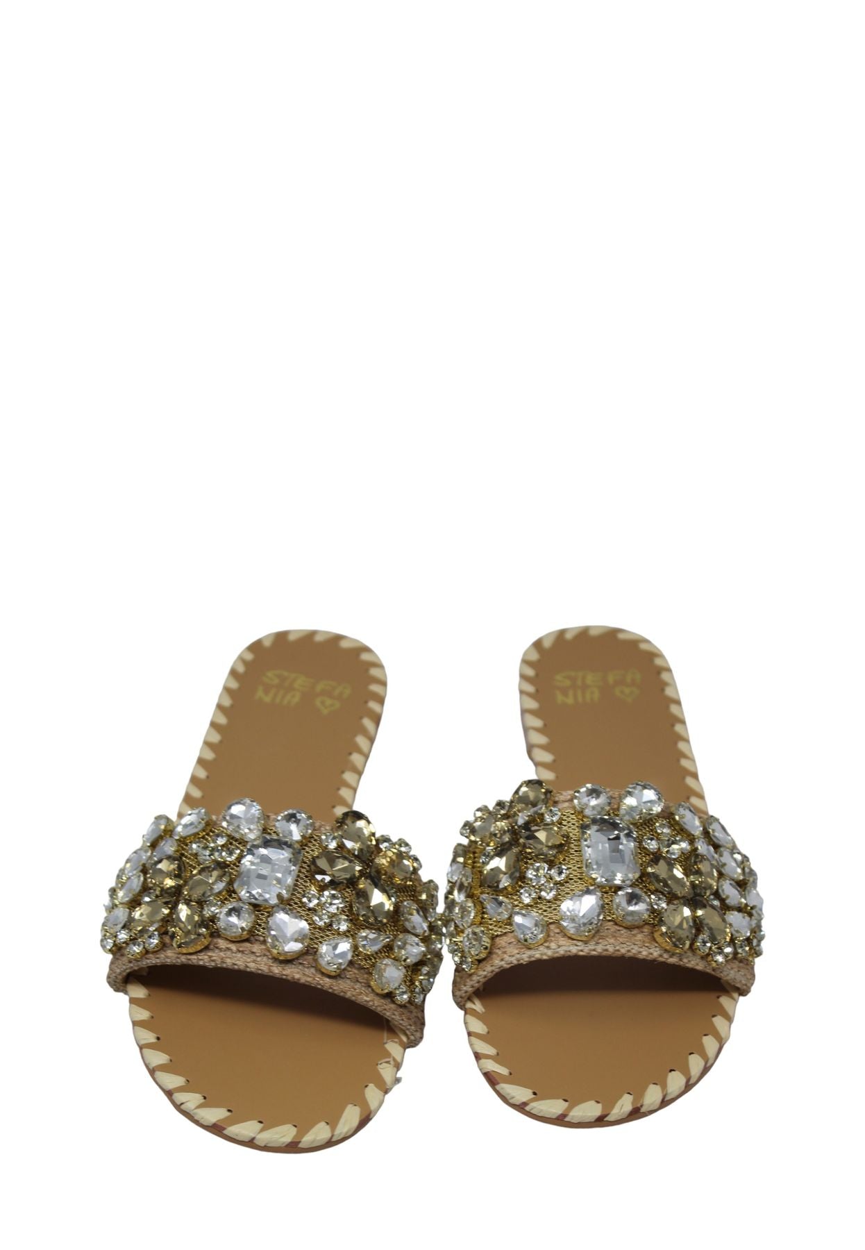 Ciabatte Donna Stefania A Fascia Con Pietre Bali STCA4618