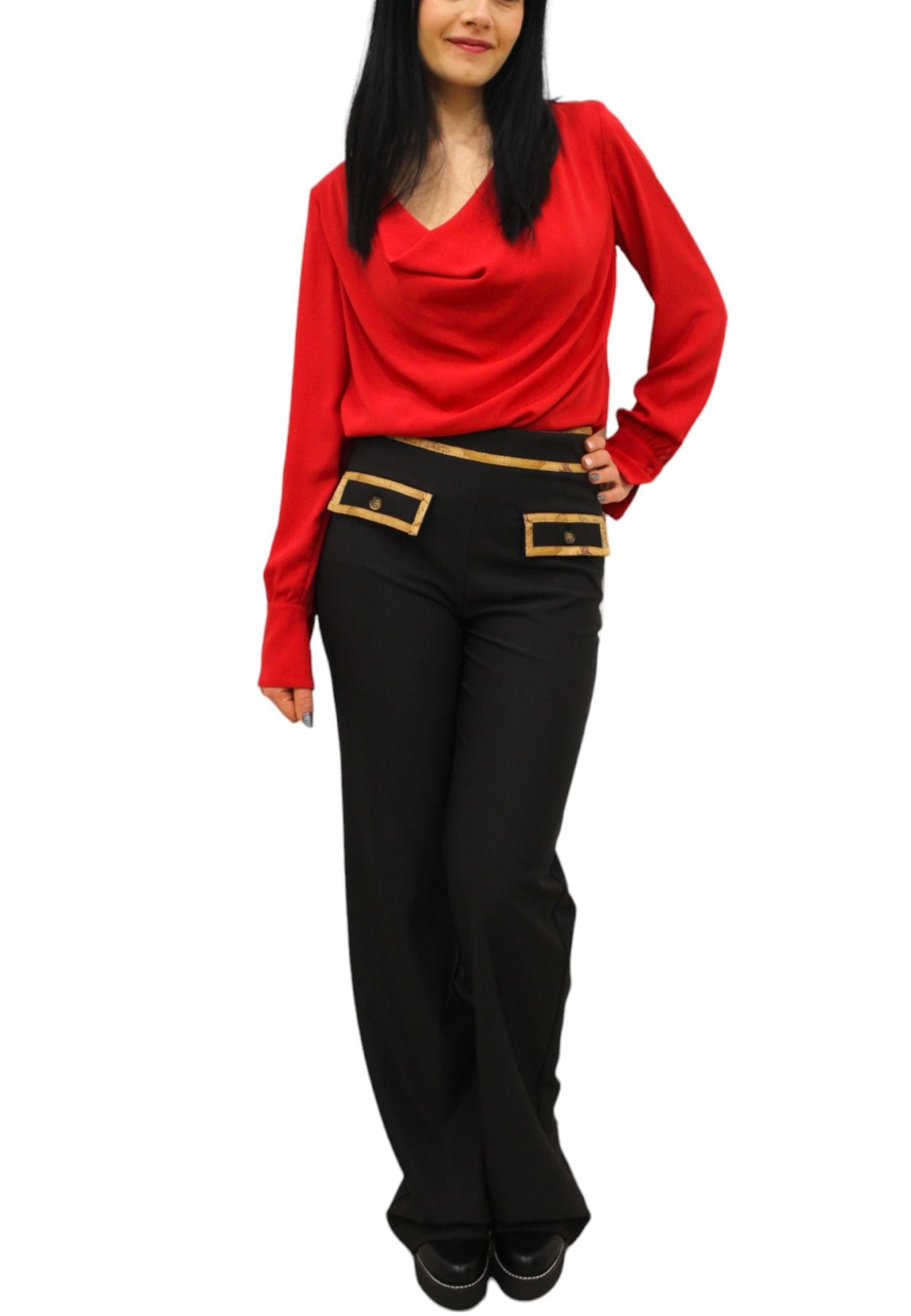 Blusa Manica lunga Donna Liu Jo Drappeggiata CF3091TS353