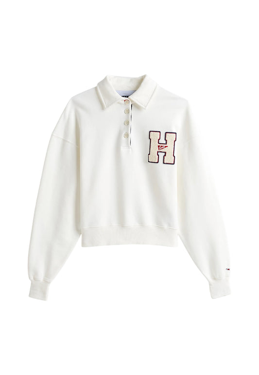 Felpa A Girocollo Donna Tommy Jeans Stile Polo Tjw H Graphic Hwk