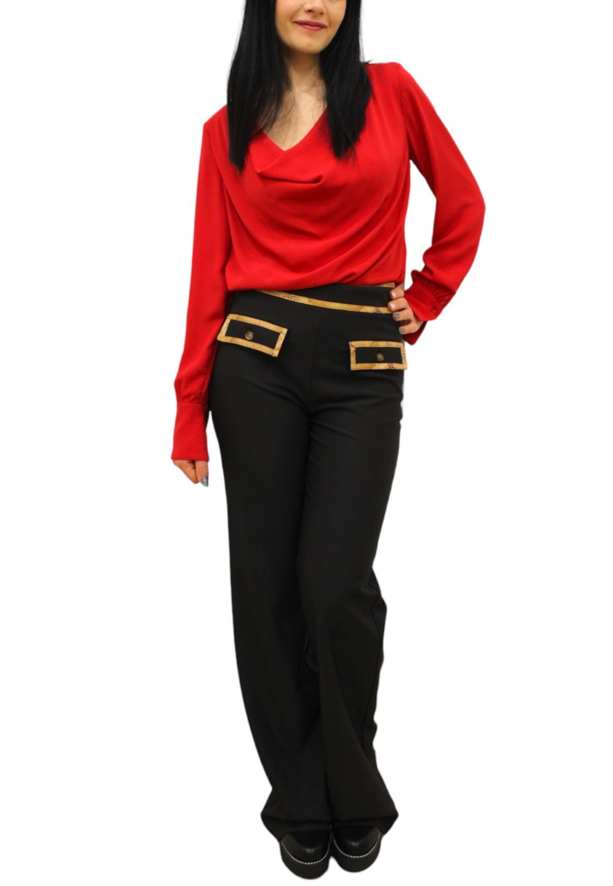 Pantaloni Donna Alviero Martini A Palazzo 23ID10421NPM7