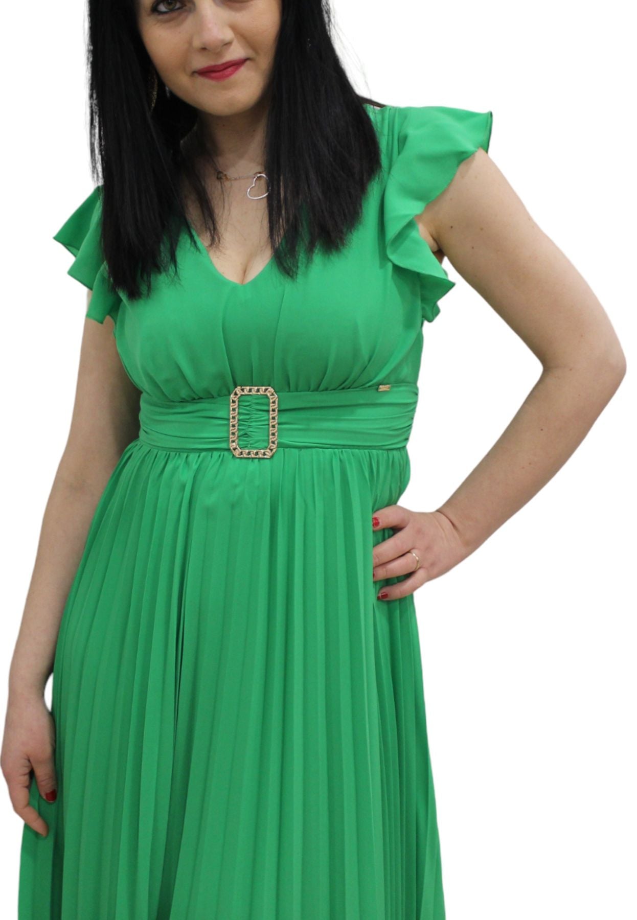 Vestito Lungo Donna Gaudi Elegante Plissettato 311FD15019