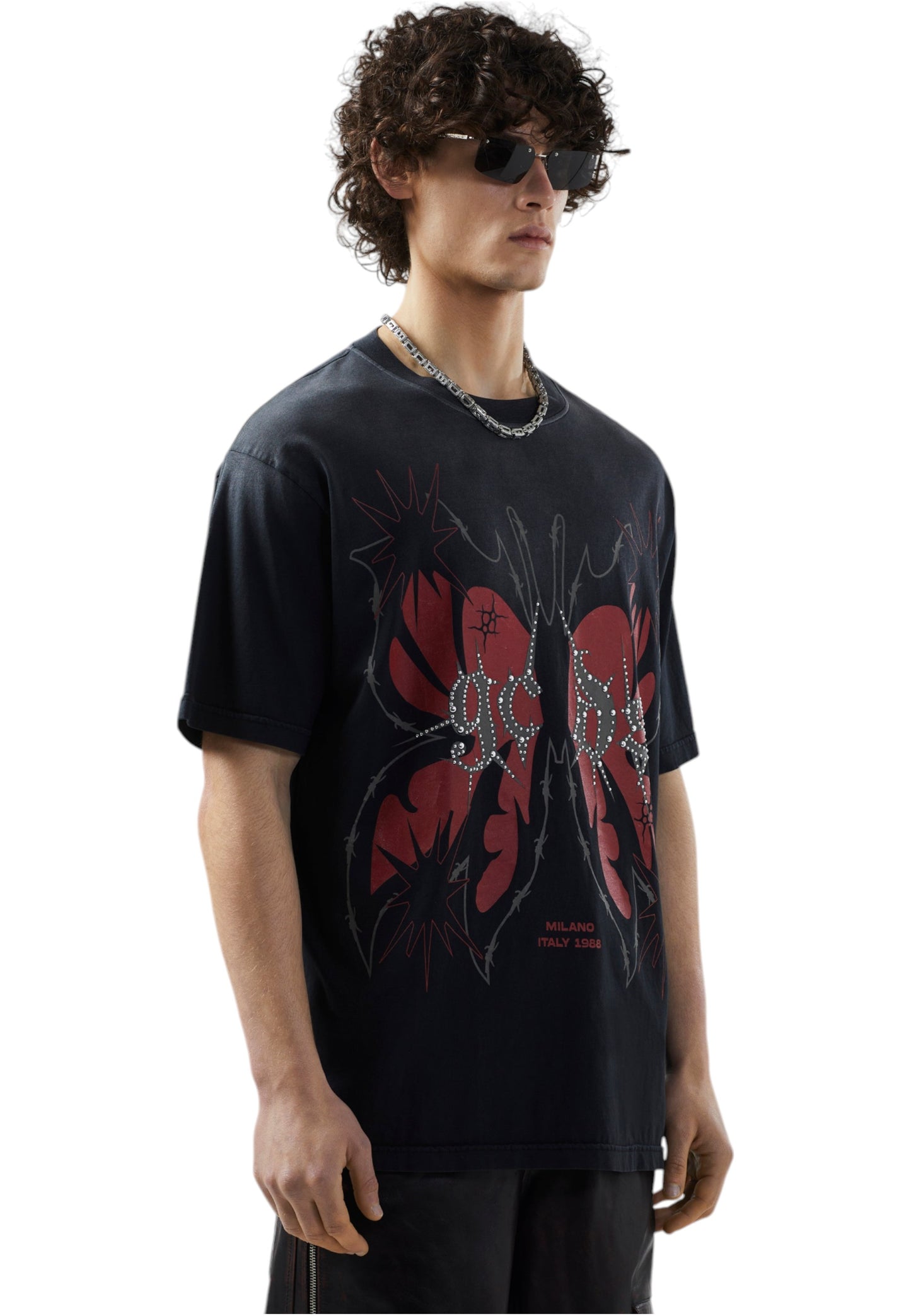 T-Shirt Manica Corta Uomo Gcds Oversize Butterfly