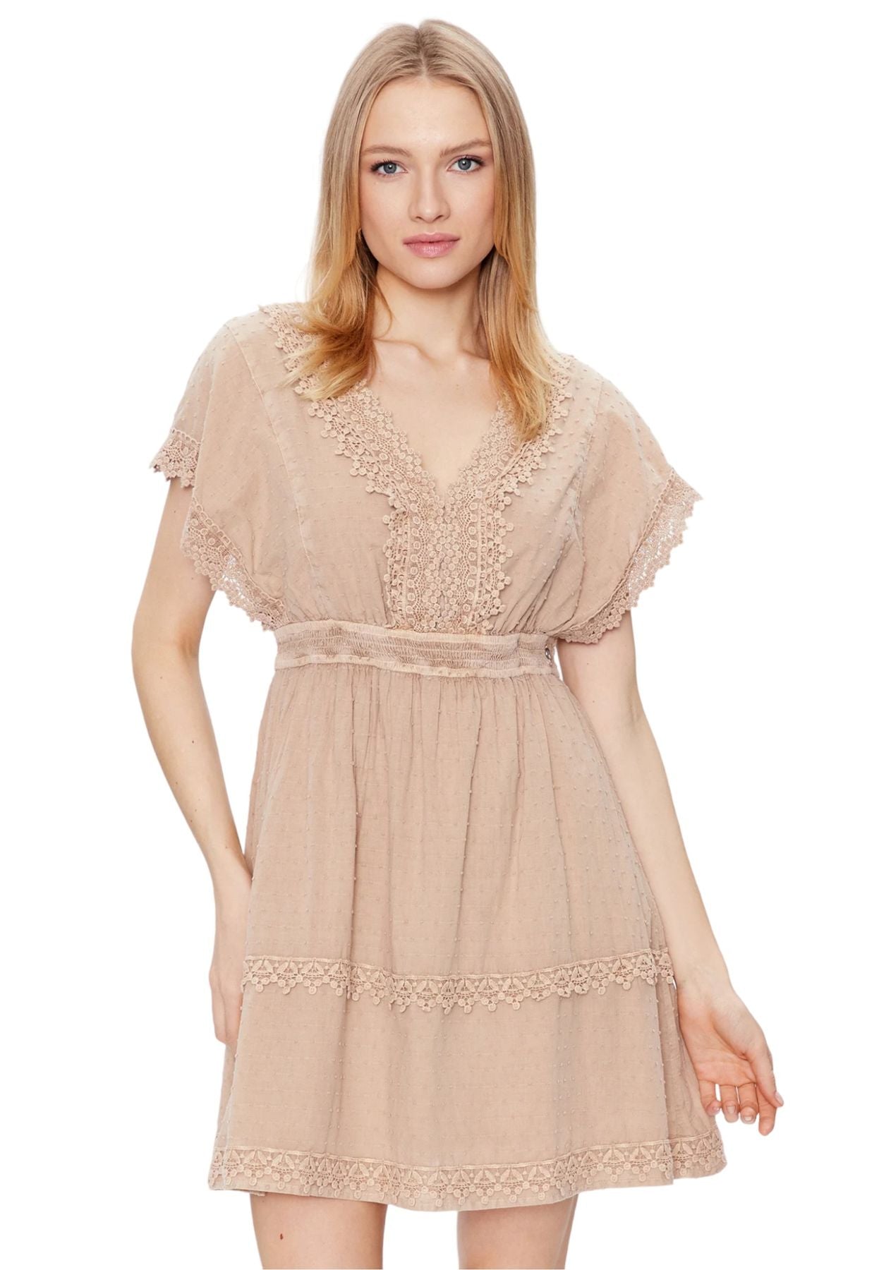 Vestito Corto Donna Guess Flare Valeria W3GK47WFDN0