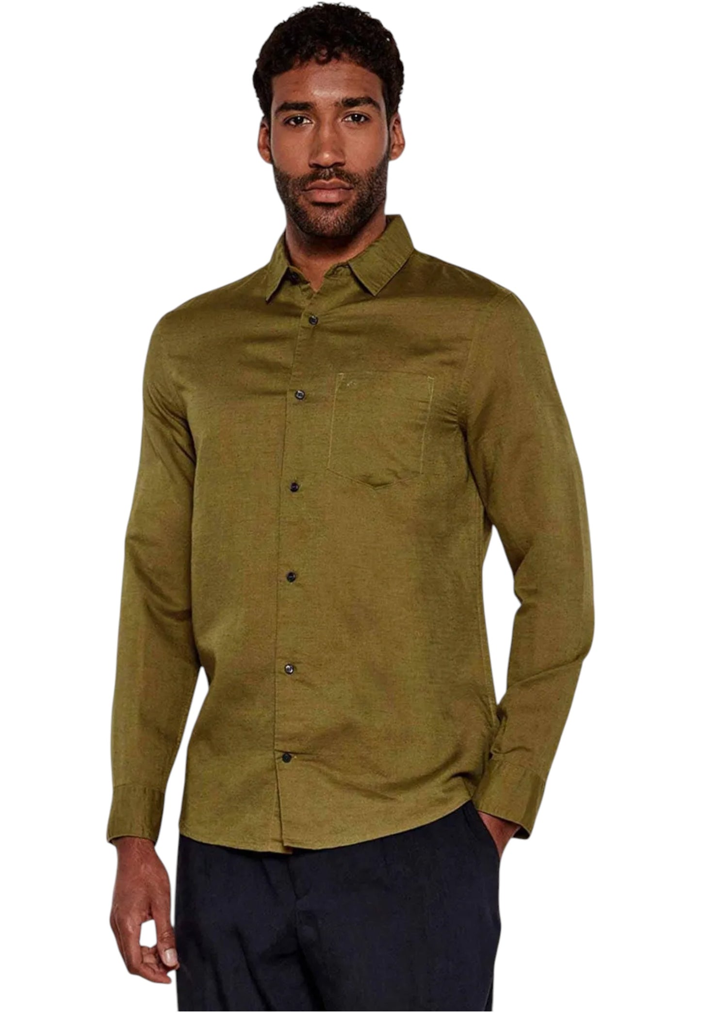 Camicia Manica lunga Uomo Calvin klein  Linen Cotton Regular