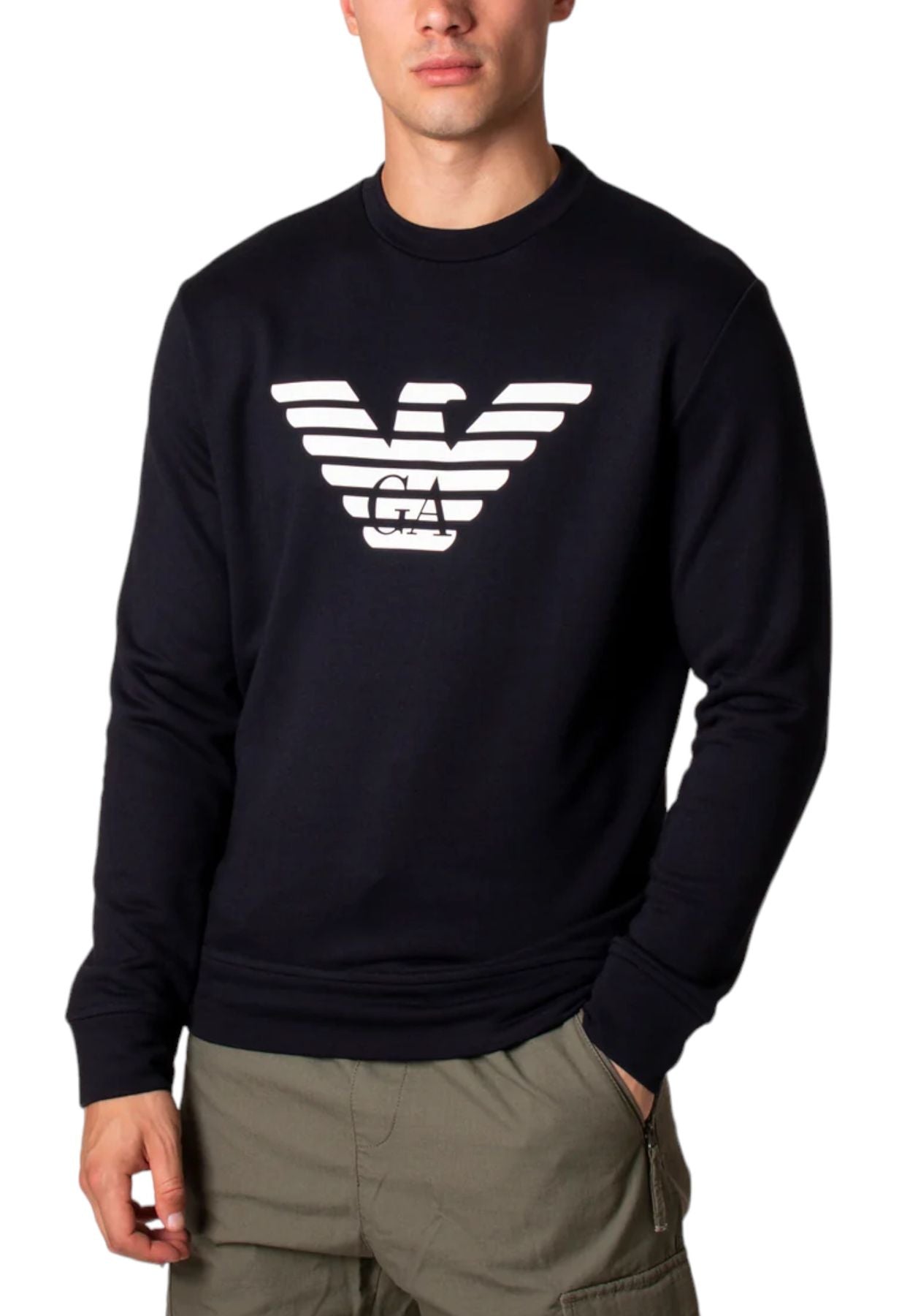 Felpa A Girocollo Uomo Emporio Armani Aquila 8N1MR61JRIZ