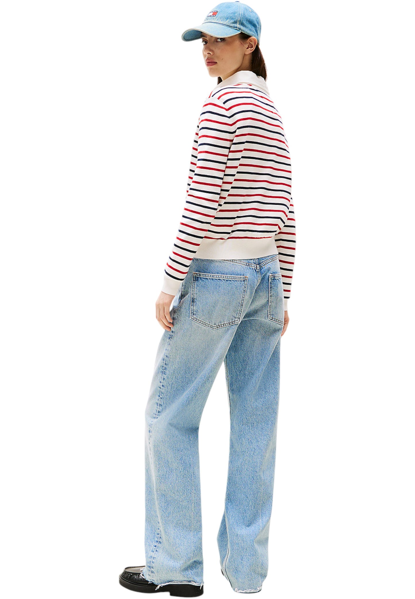 Maglione A Girocollo Donna Tommy Jeans Tjw Essential Stripe DW0DW20159
