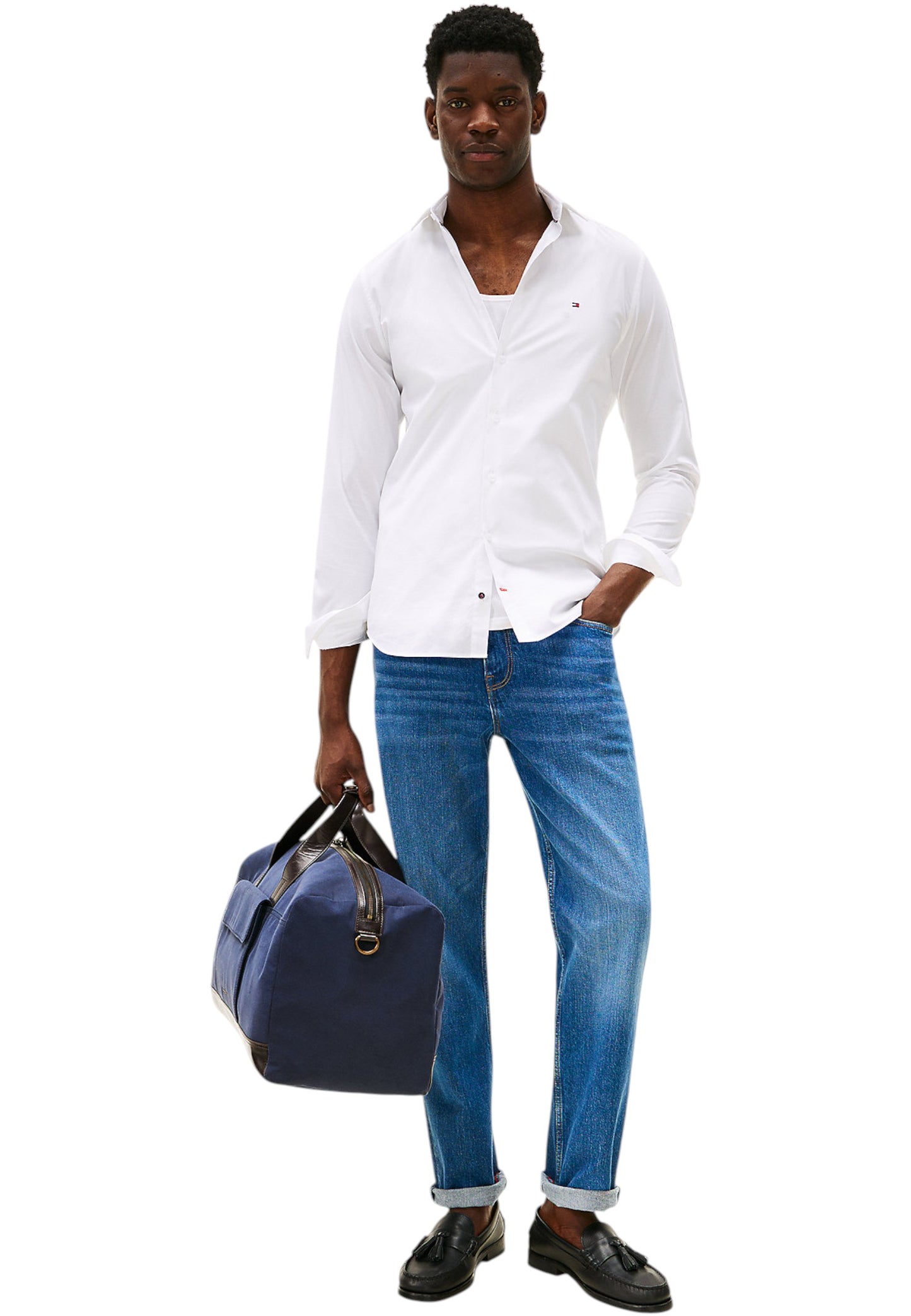 Camicia Manica lunga Uomo Tommy Hilfiger Cl - Flex Poplin Sf MW0MW38347