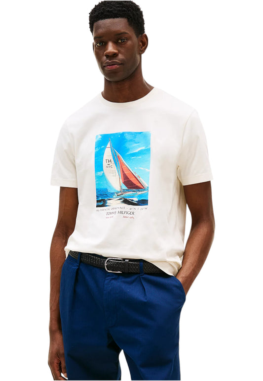 T-Shirt Manica Corta Uomo Tommy Hilfiger  Hilfiger Color Photo