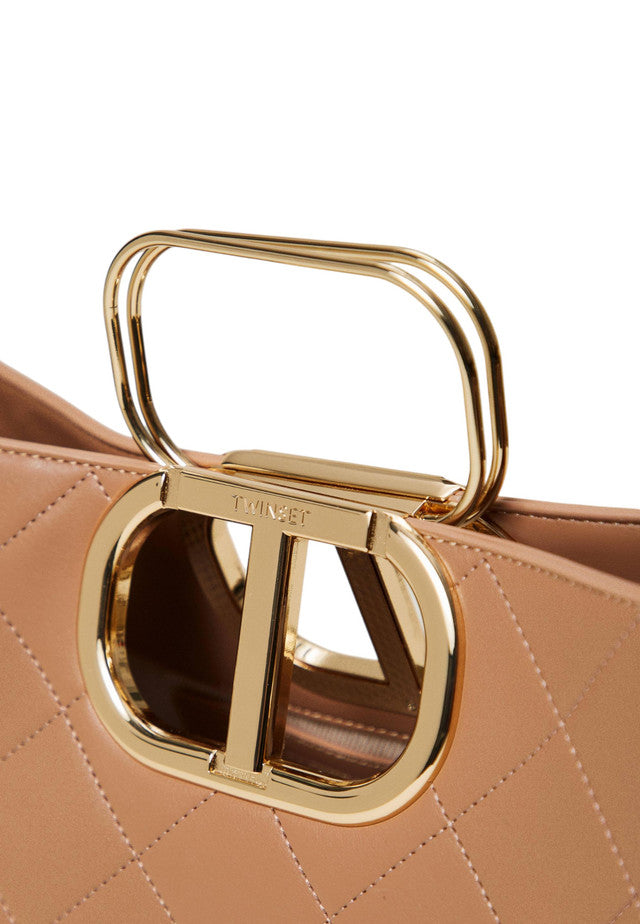Borsa A Mano Donna Twinset Tote Media Trapuntata Con Manico Oval T Lila 242TD8160
