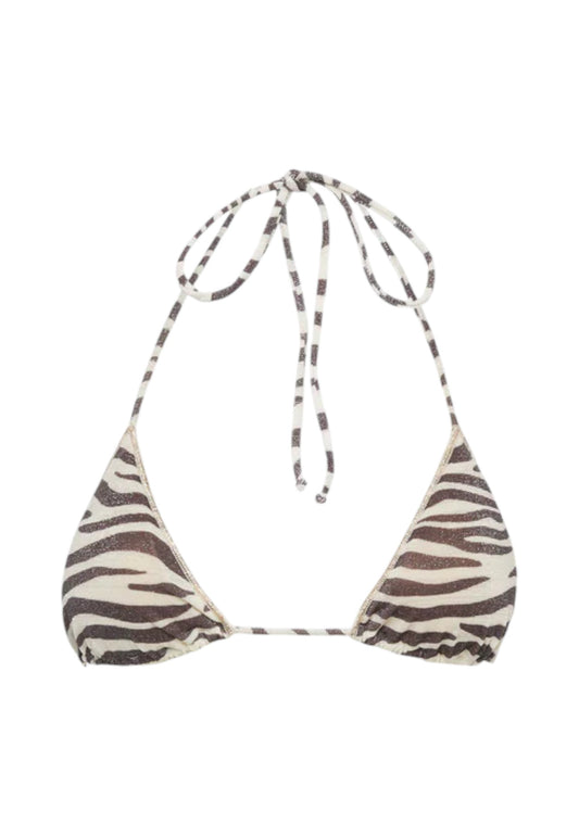 Bikini Pezzo Sopra Donna Mc2 Saint Barth Triangolo Leah Overlock - Lurex Zebra Color