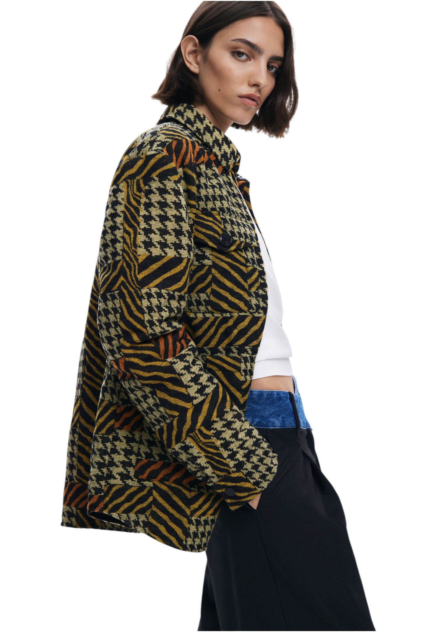 Giacca Invernale Donna Desigual Houndstoot Lacroix 25WWEW03