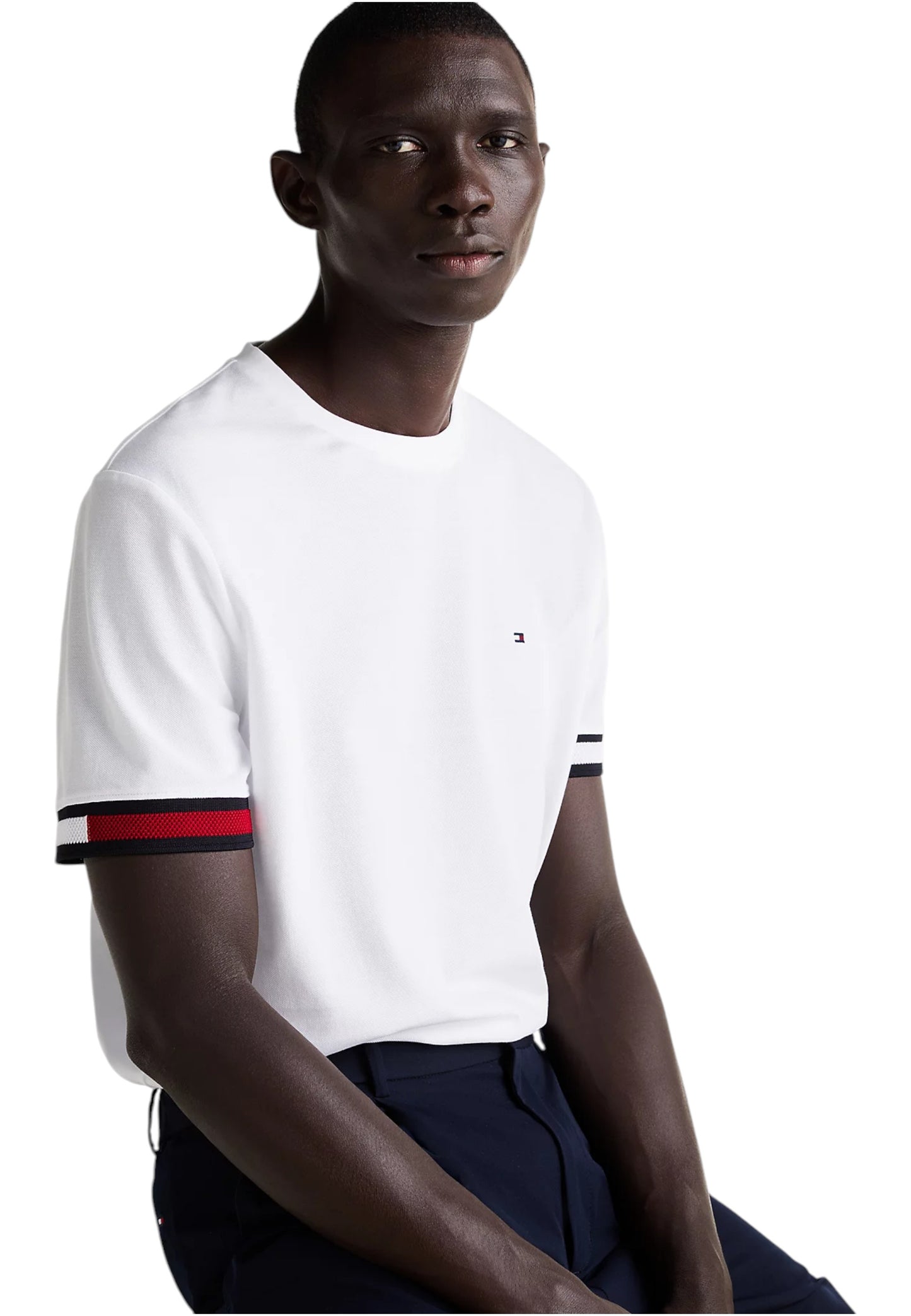 T-Shirt Manica Corta Uomo Tommy Hilfiger Global Stripe Flag C
