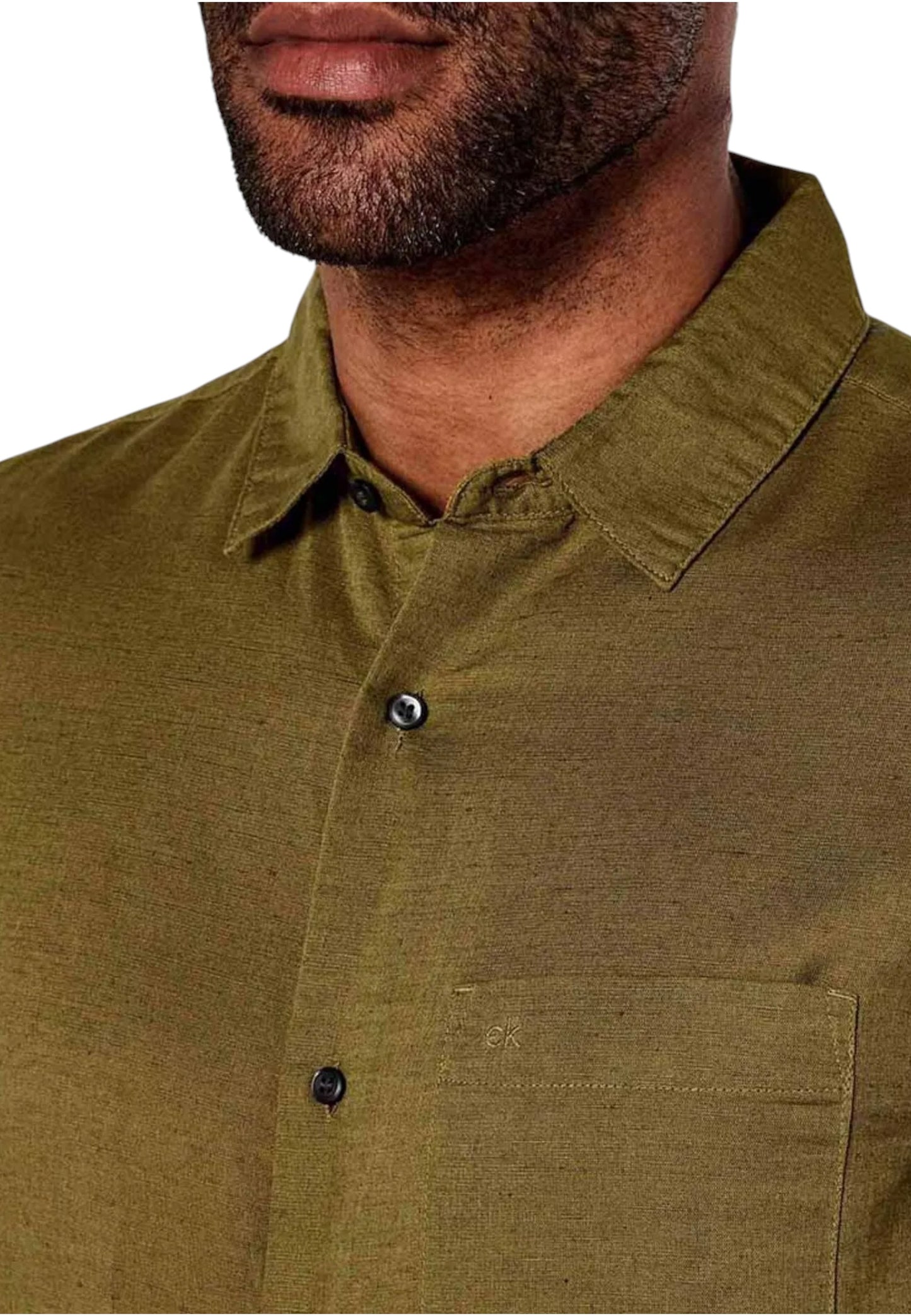 Camicia Manica lunga Uomo Calvin klein  Linen Cotton Regular