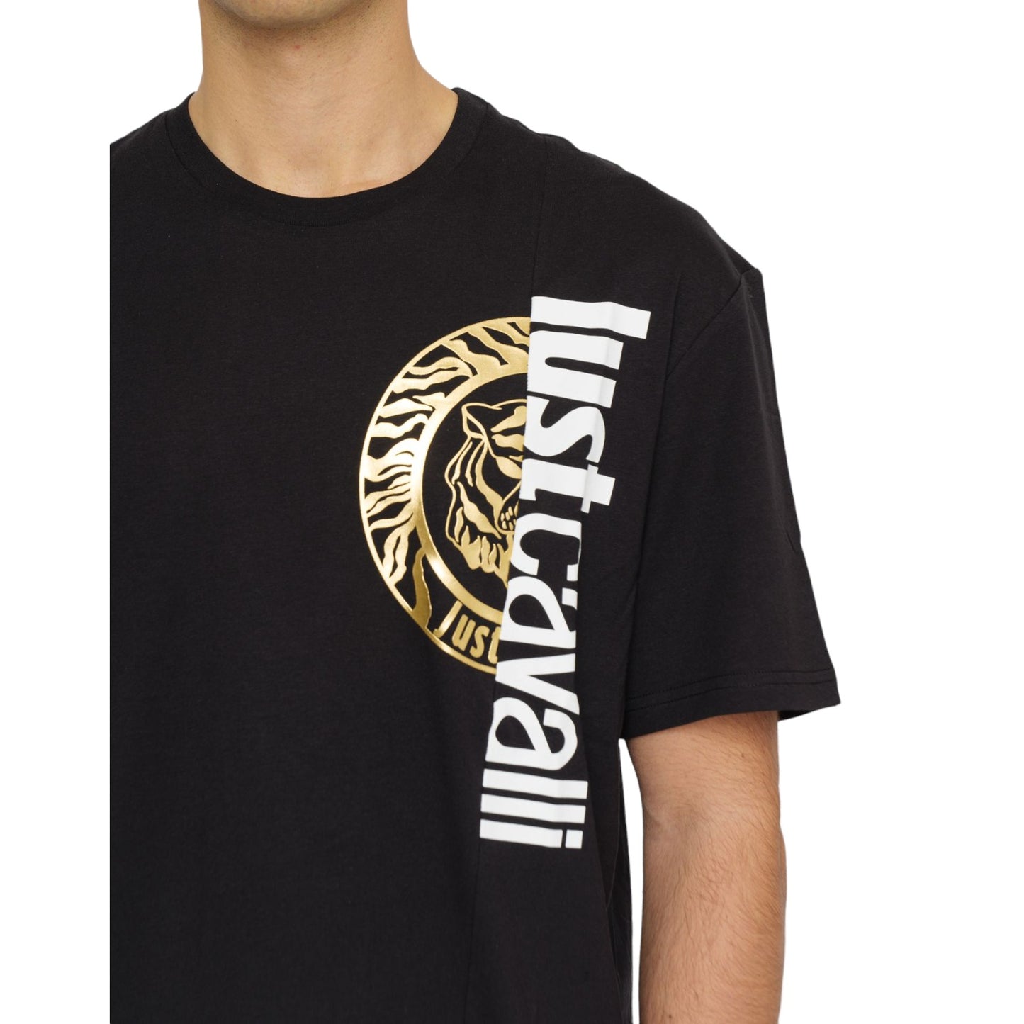 T-Shirt Manica Corta Uomo Just Cavalli 74Mm600 R T Round Split Logo 74OBHF05CJ200